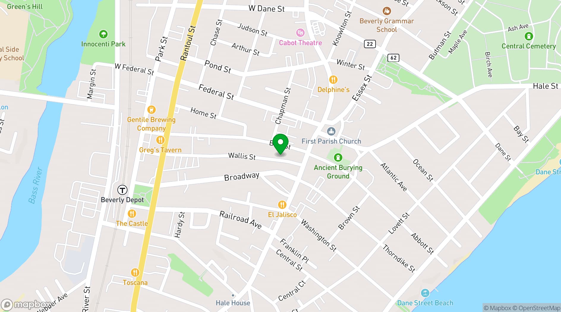 Map showing Larcom Theatre