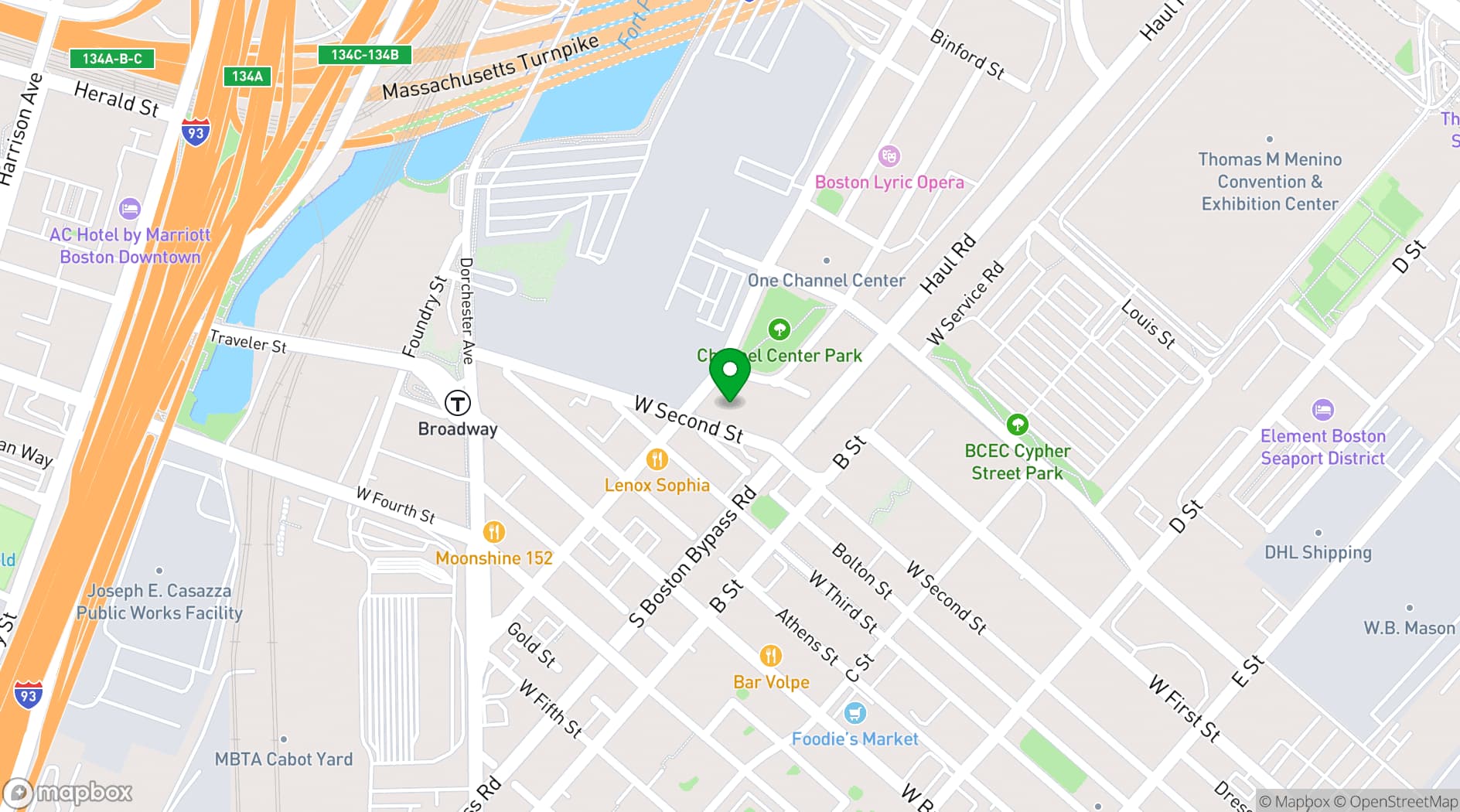 Map showing Artists For Humanity EpiCenter