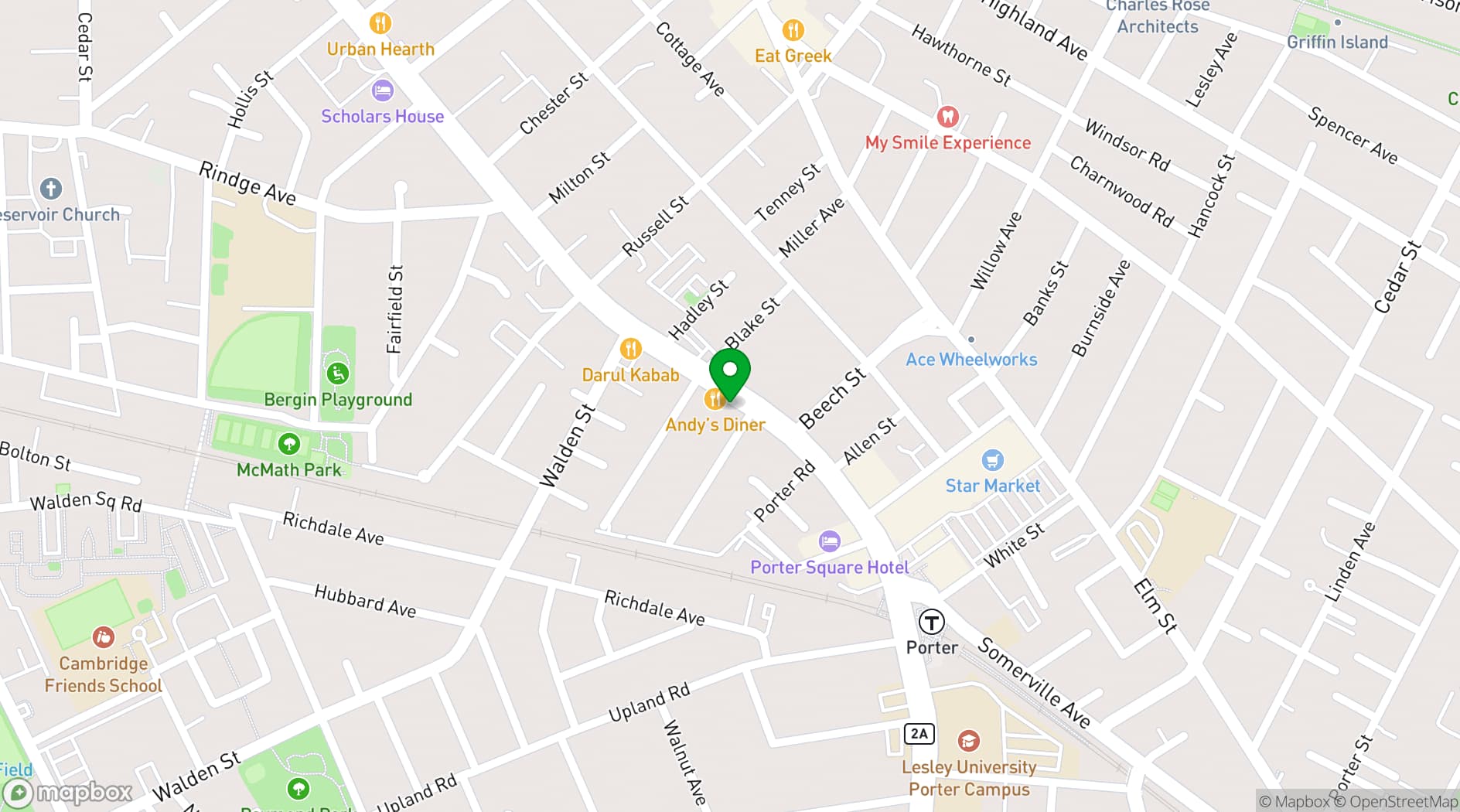 Map showing Cambridge School of Culinary Arts
