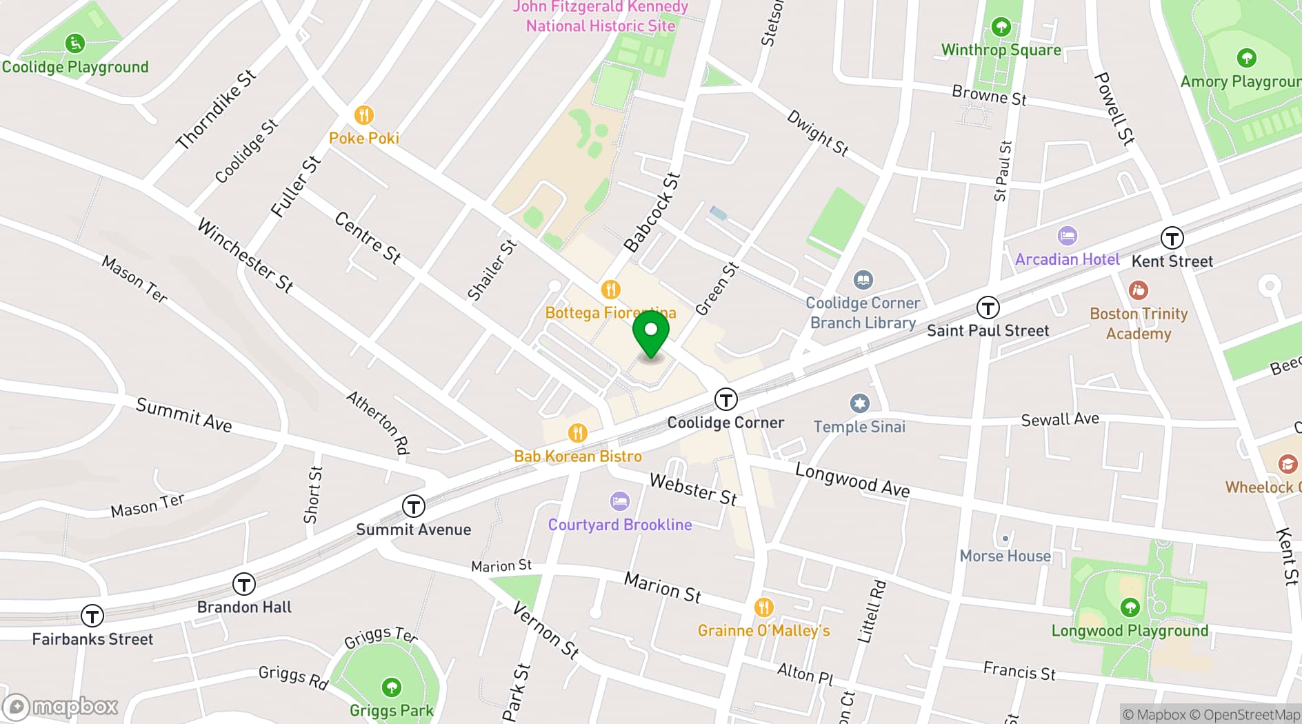 Map showing Coolidge Corner Theater