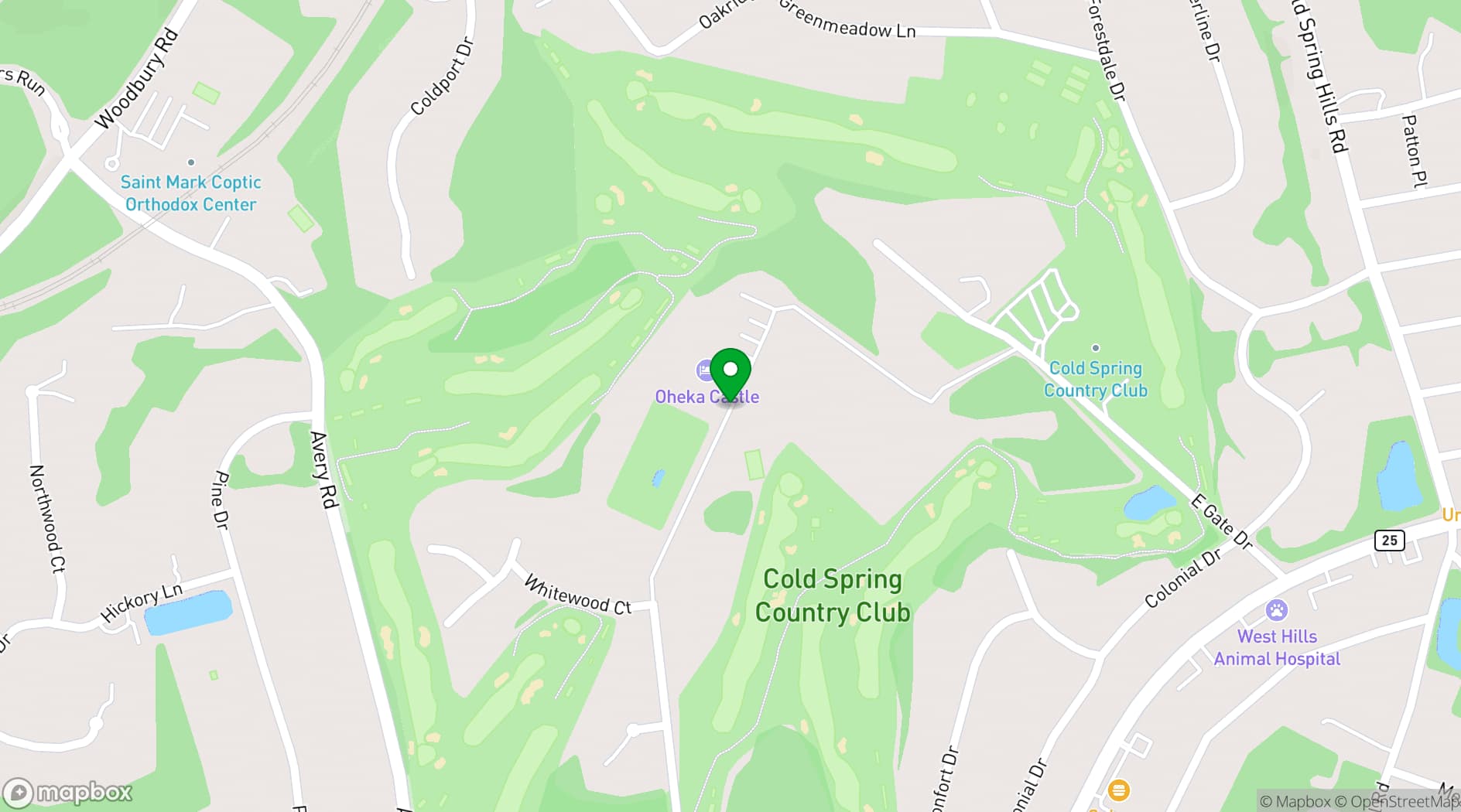 Map showing OHEKA CASTLE
