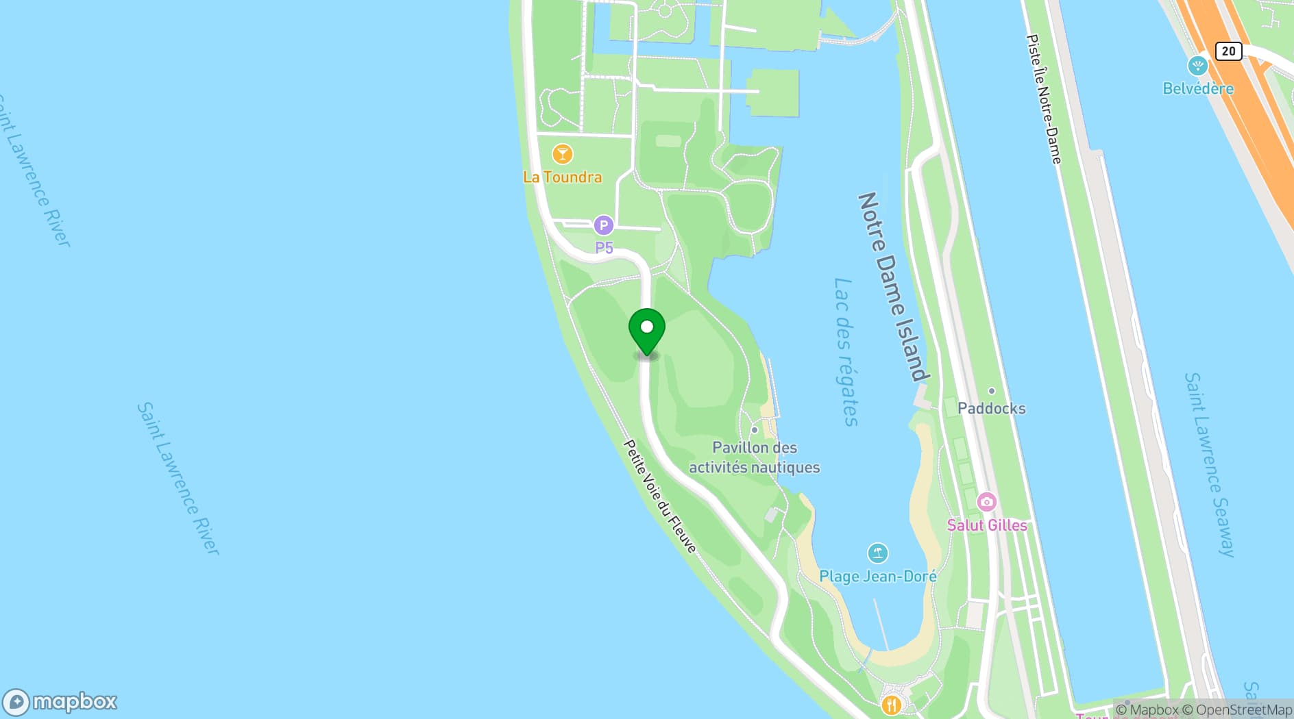 Map showing Parc Jean-Drapeau (Montreal)