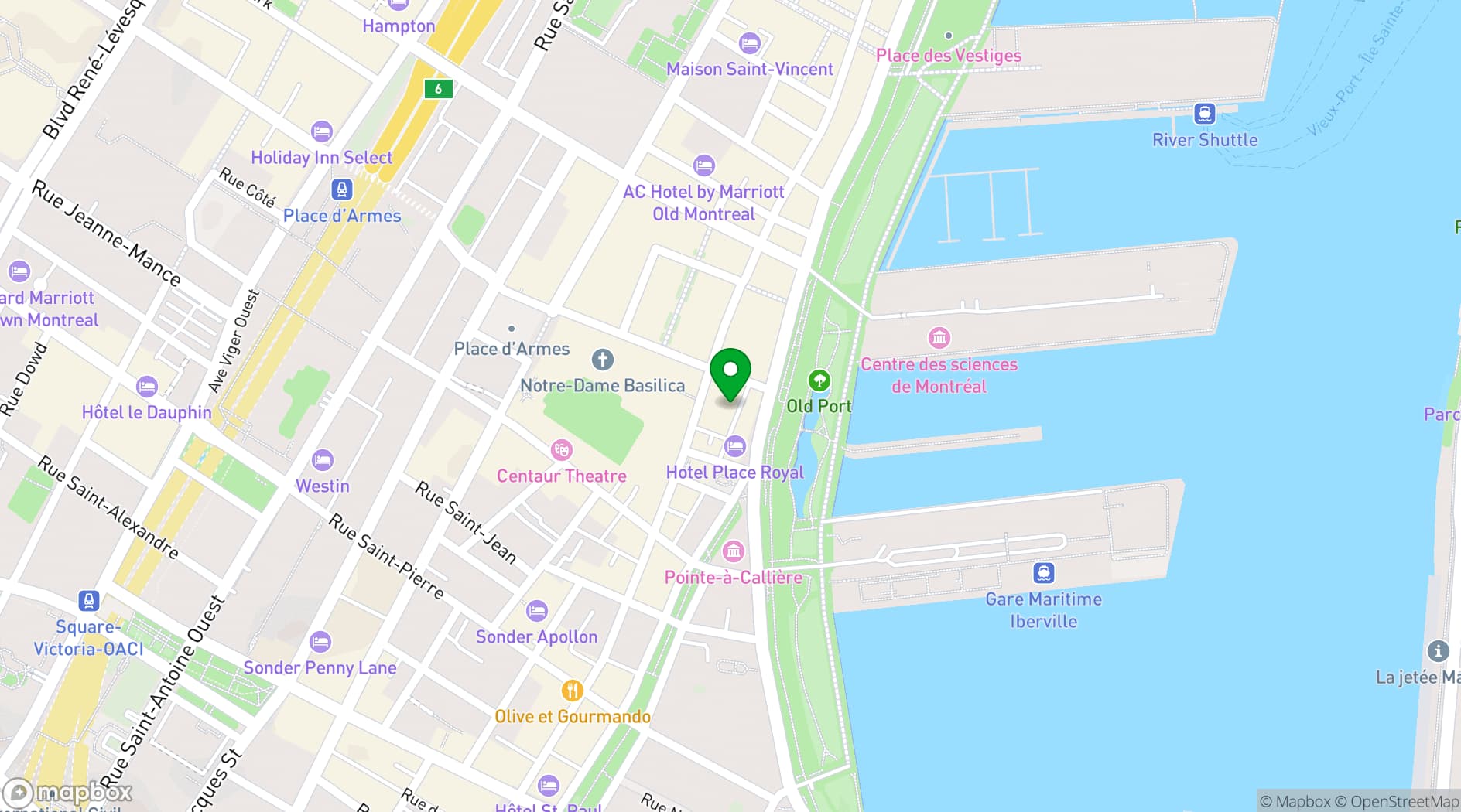 Map showing Hotel Nelligan