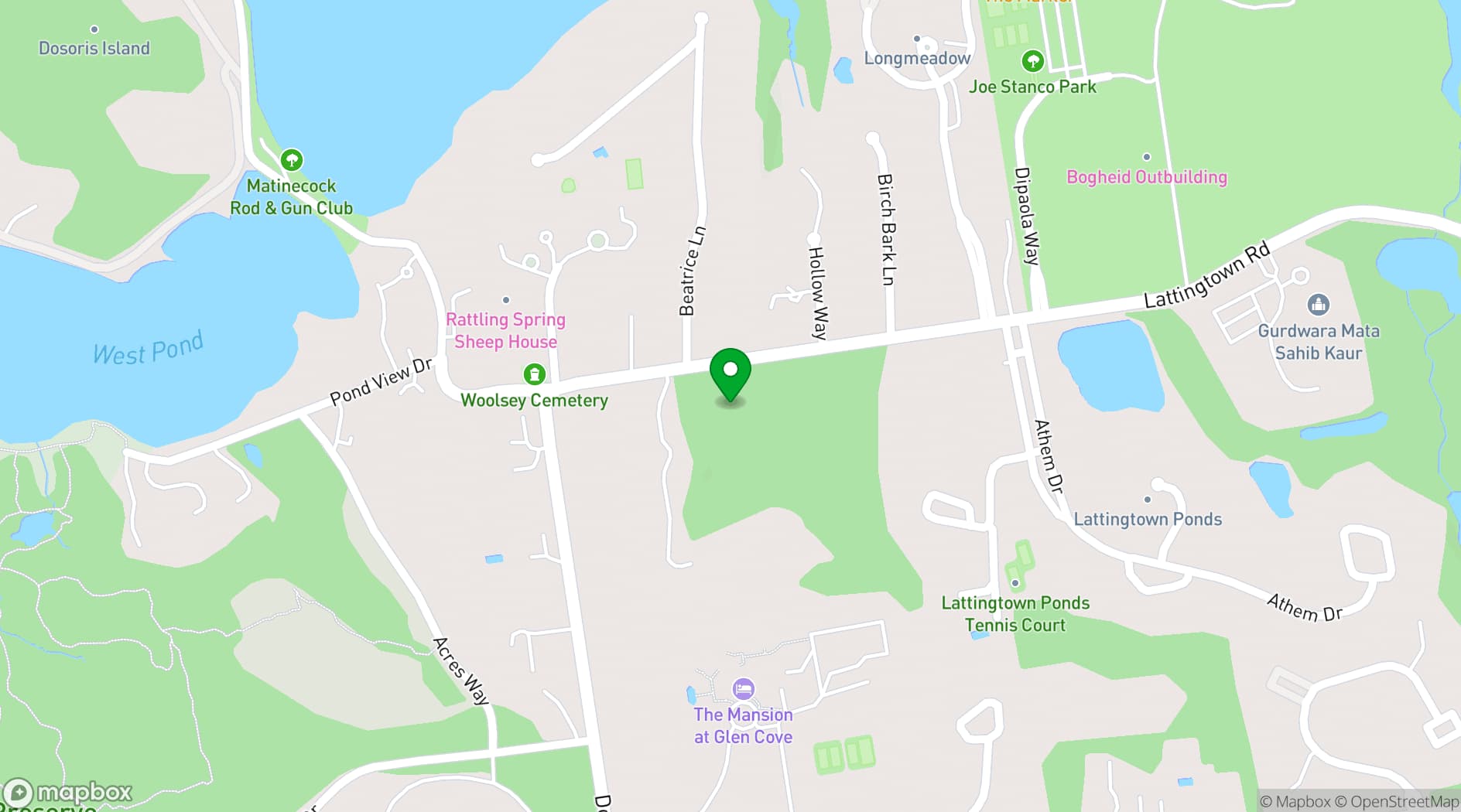 Map showing The Mansion at Glen Cove