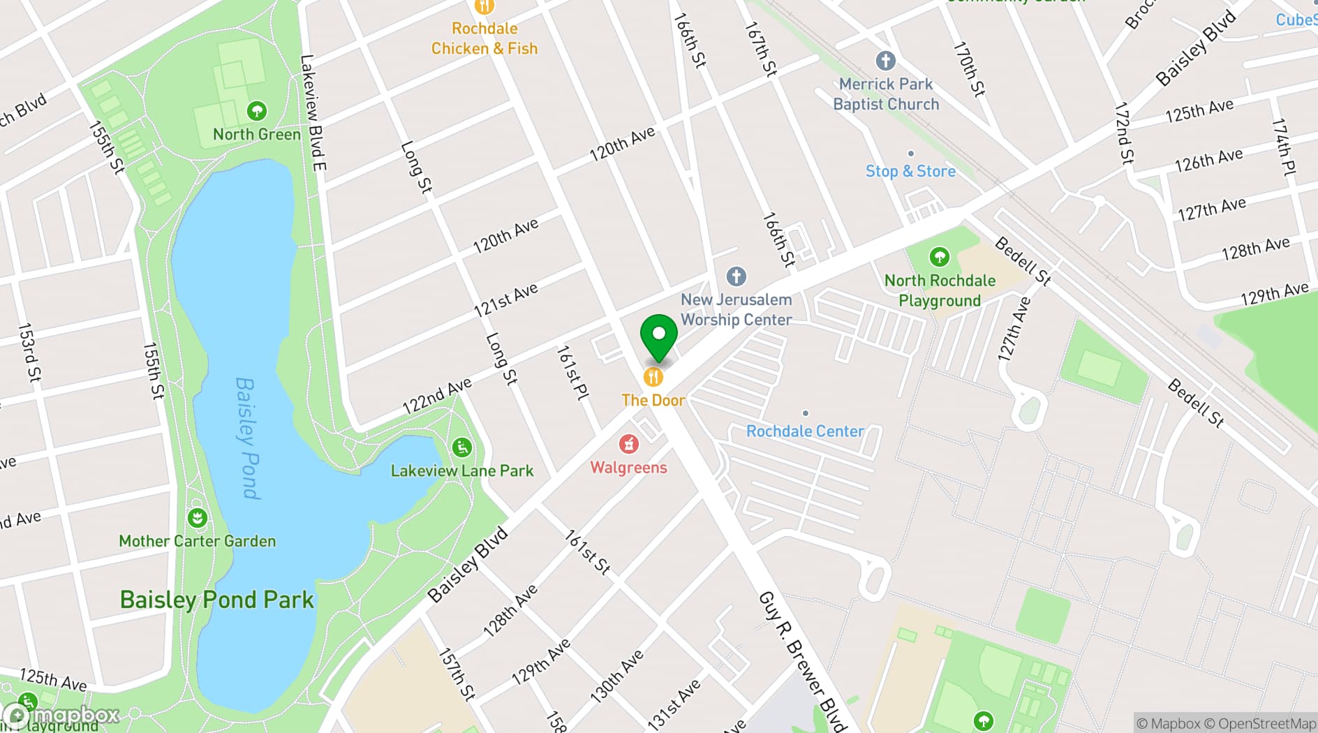 Map showing The Door Restaurant