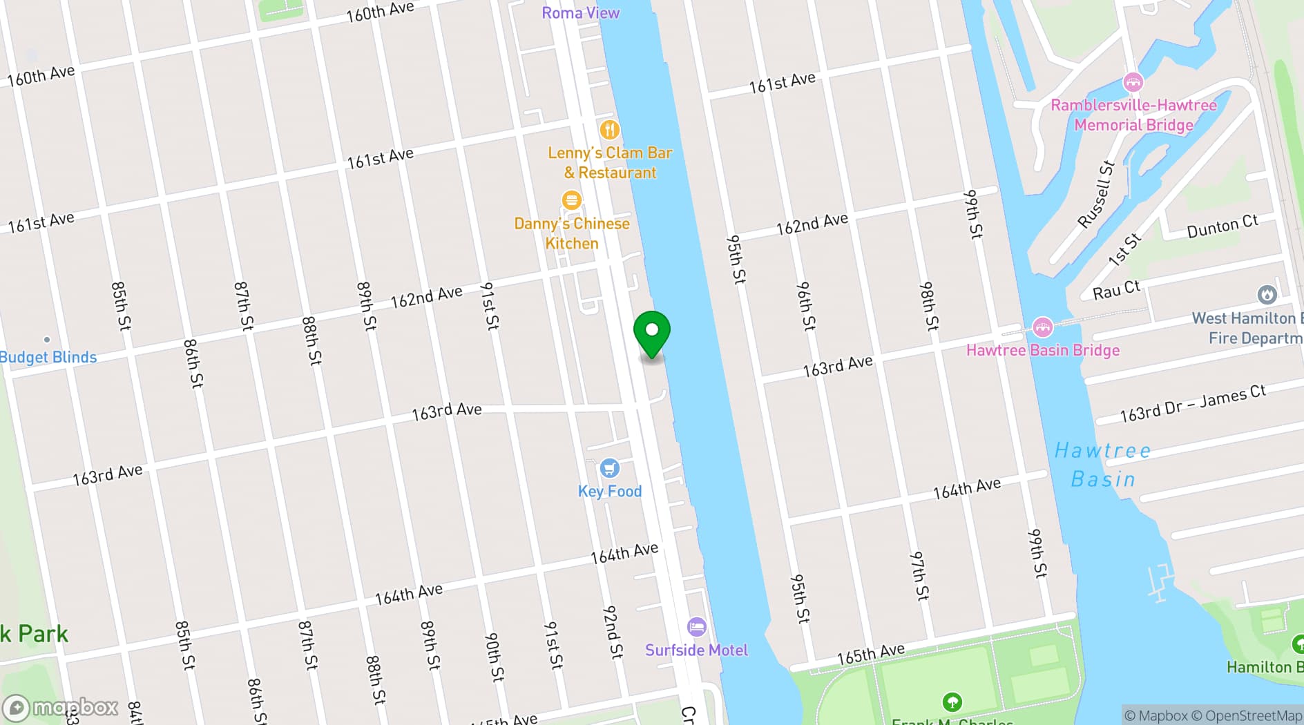 Map showing Russo's On The Bay
