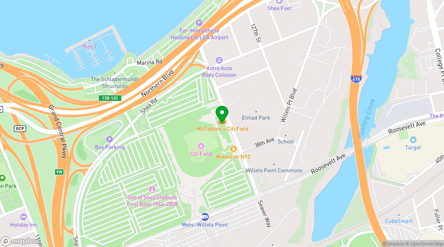 Map showing Citi Field Stadium
