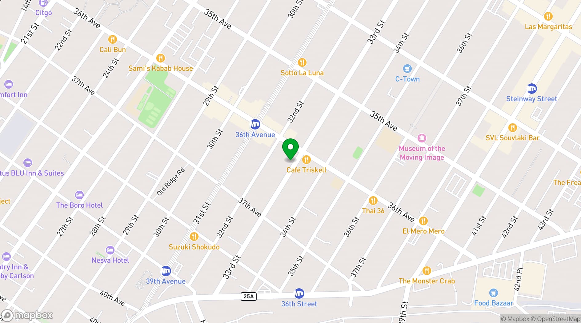 Map showing Melrose Ballroom