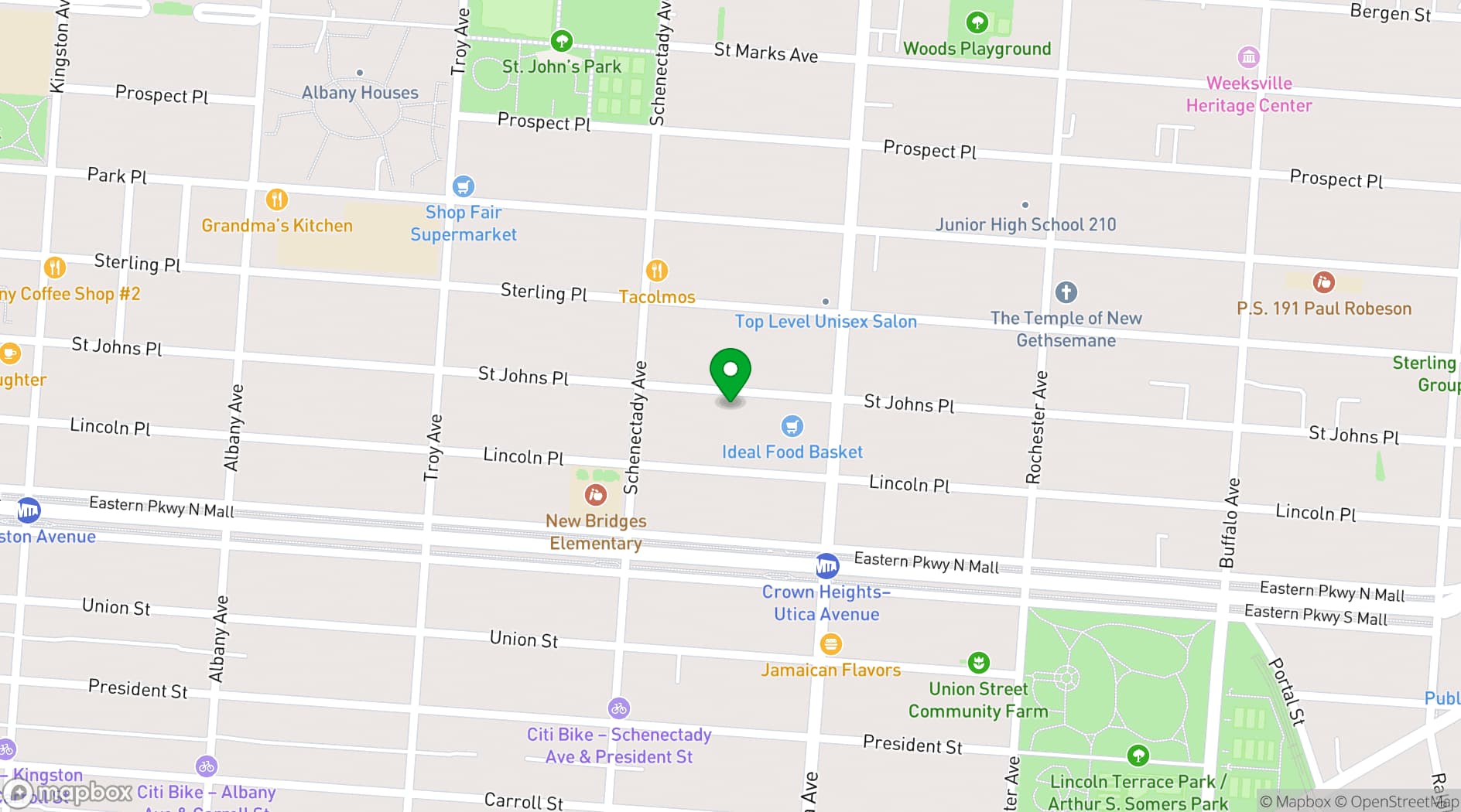 Map showing Garden House NYC