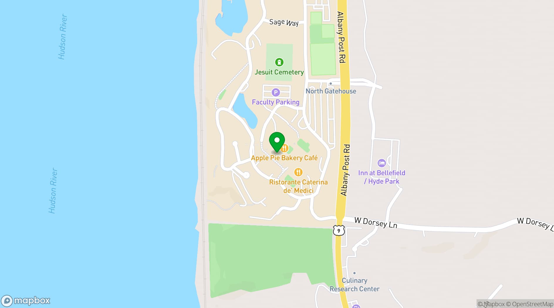 Map showing Culinary Institute of America