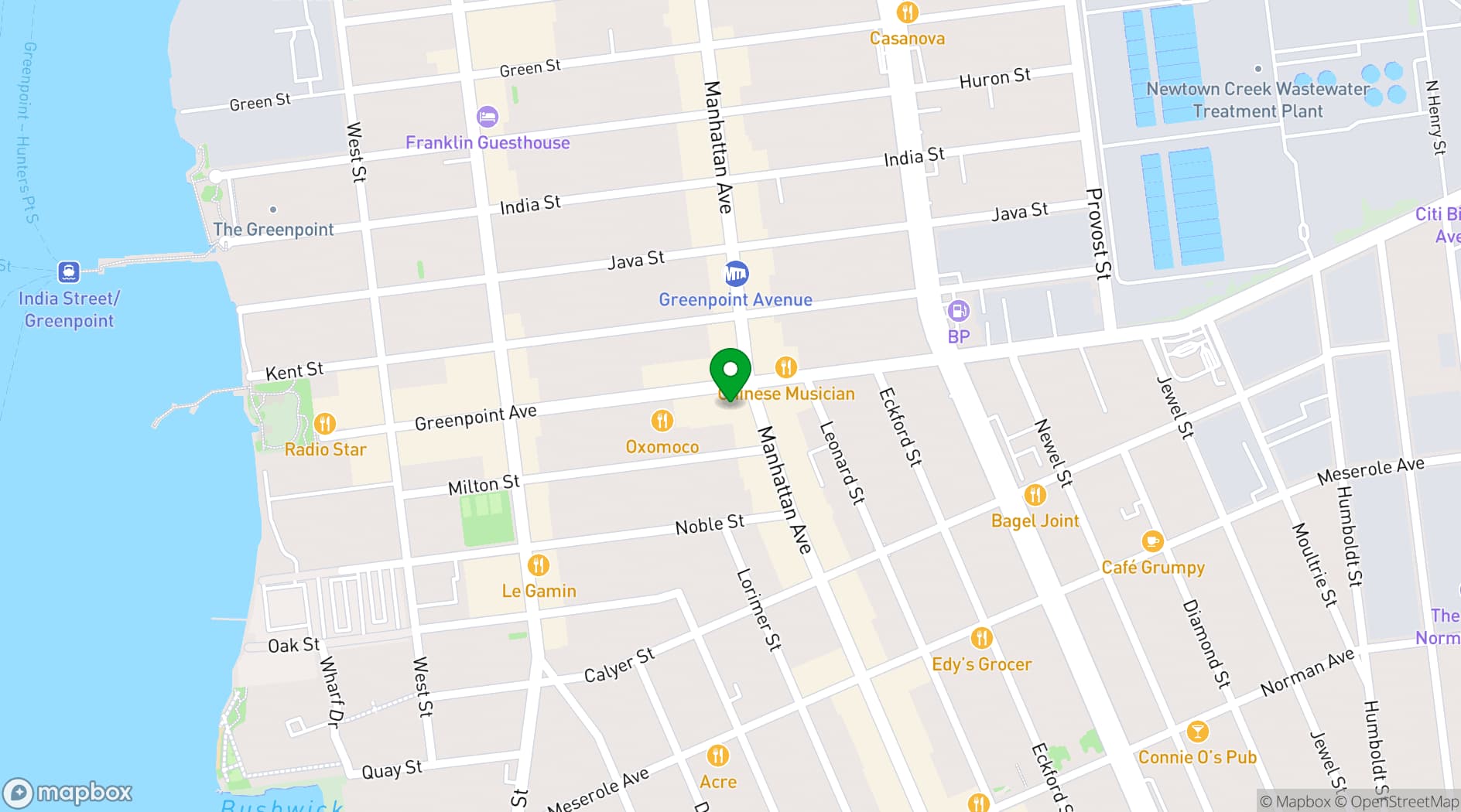 Map showing Brooklyn Bazaar