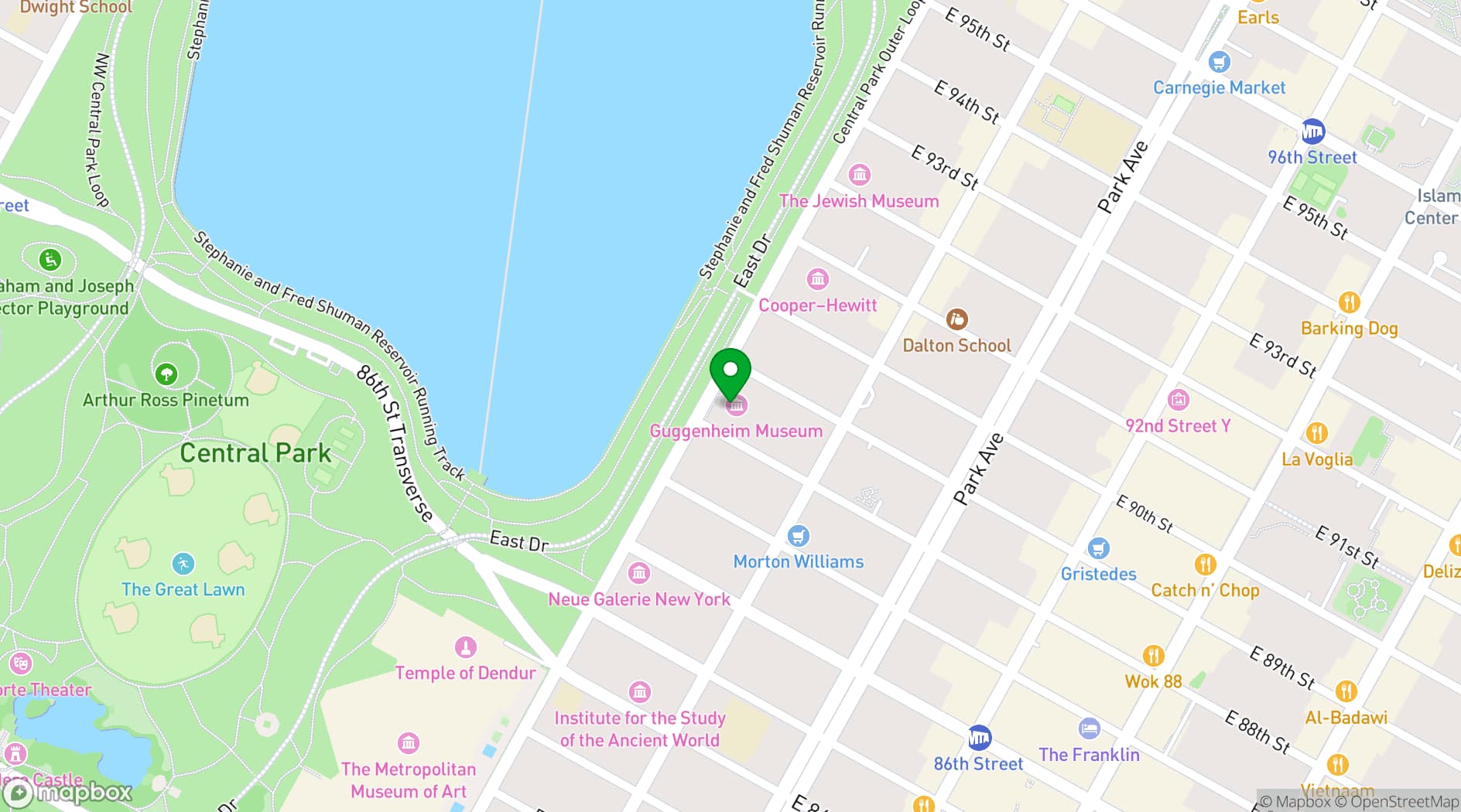 Map showing Solomon R. Guggenheim Museum