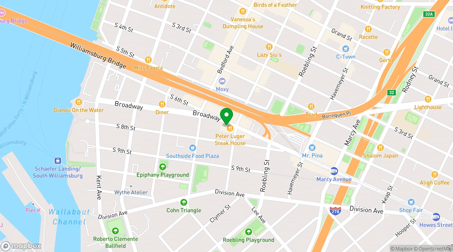 Map showing Velvet Brooklyn