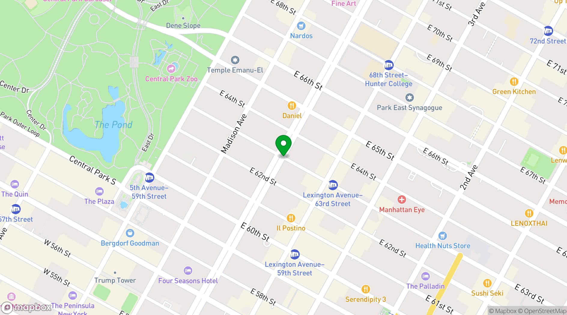 Map showing 583 Park Avenue (New York)