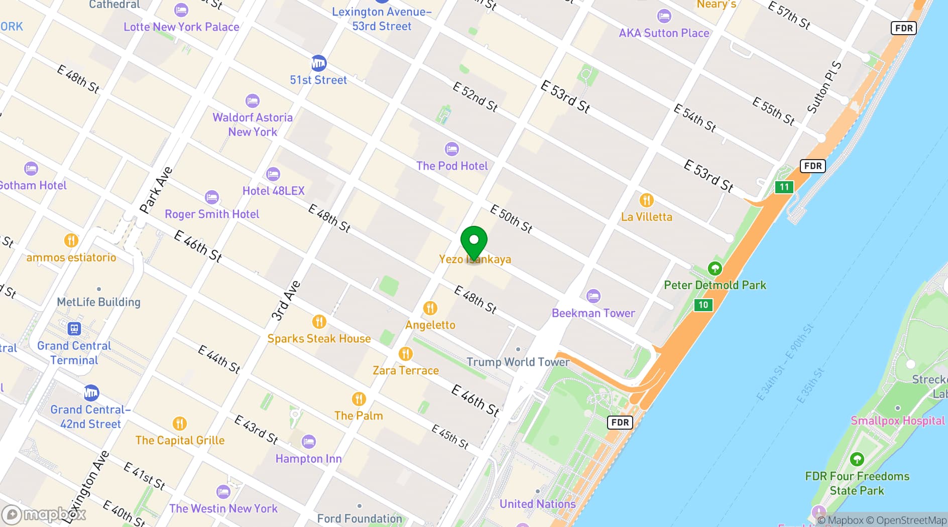 Map showing Lagos Restaurant and Lounge