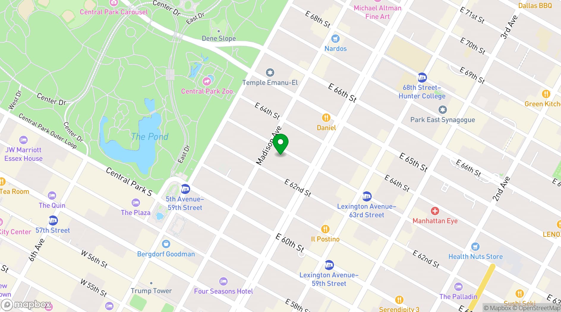 Map showing Lowell Hotel