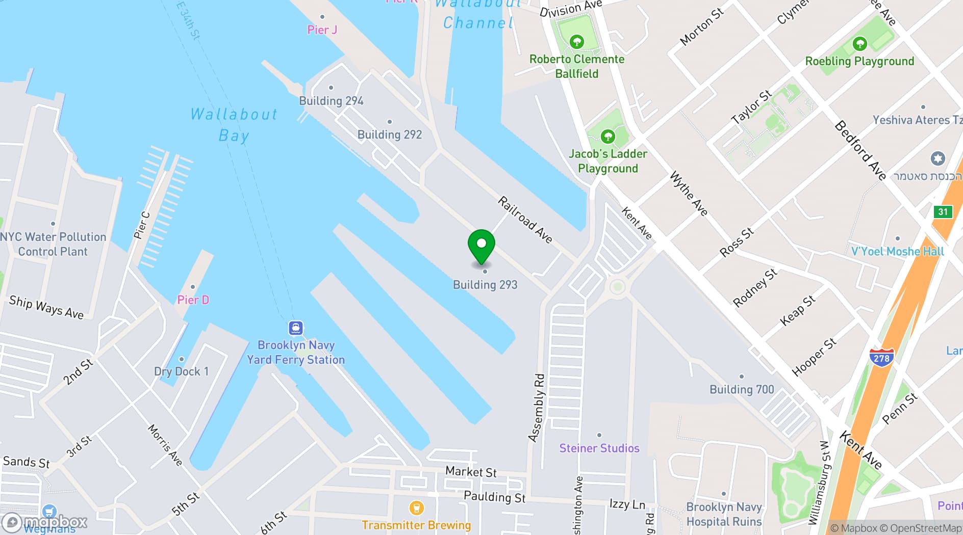 Map showing Brooklyn Storehouse