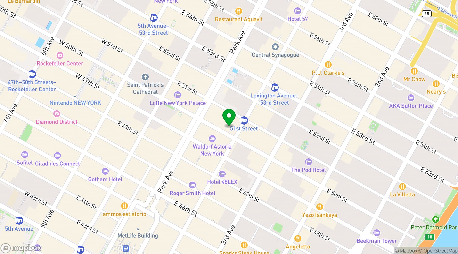 Map showing NYC Conference Center