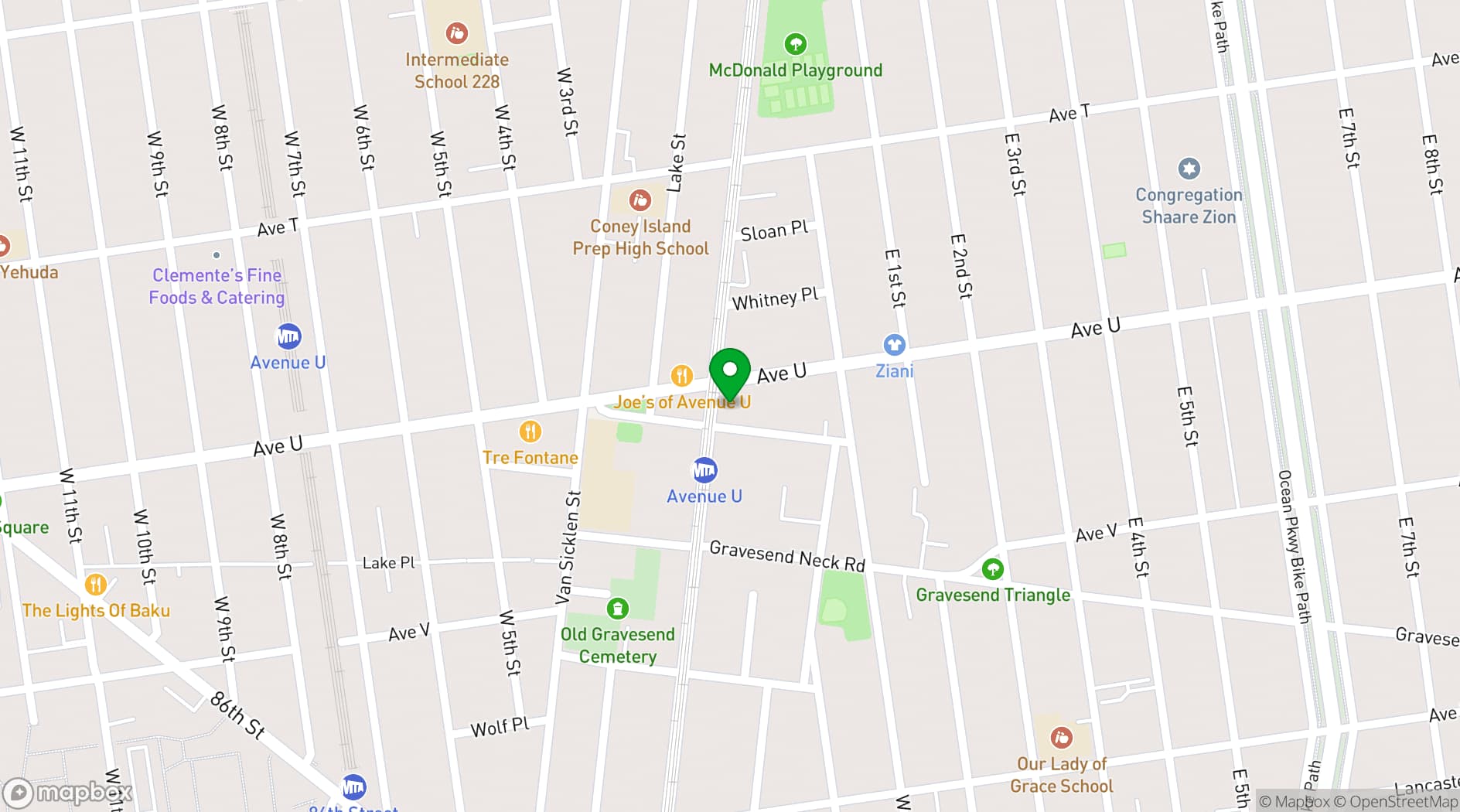 Map showing Xyz_Avenue