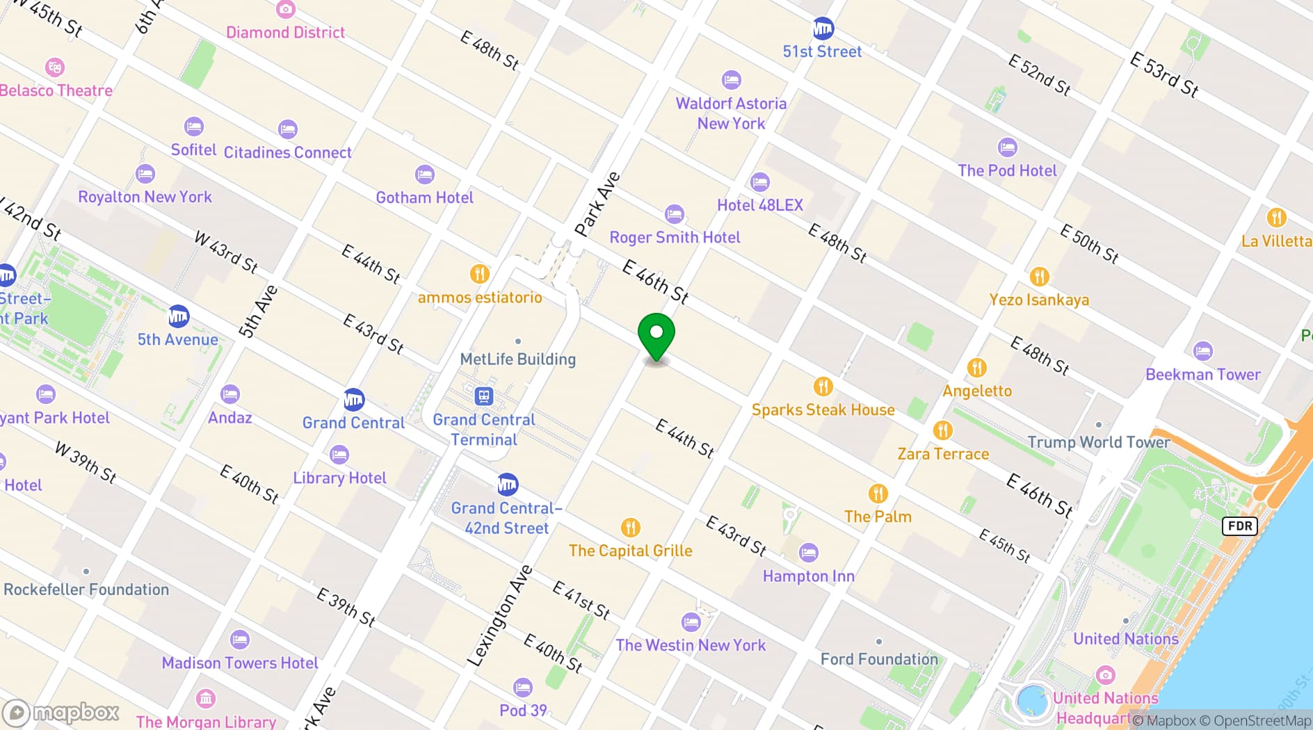 Map showing Grand Central Terminal