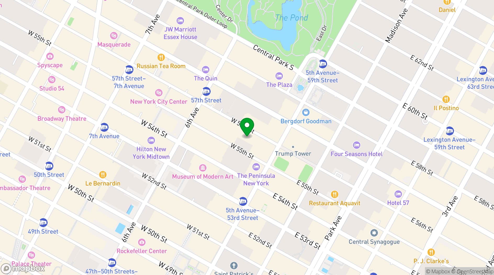 Map showing The Whitby Hotel (NY)