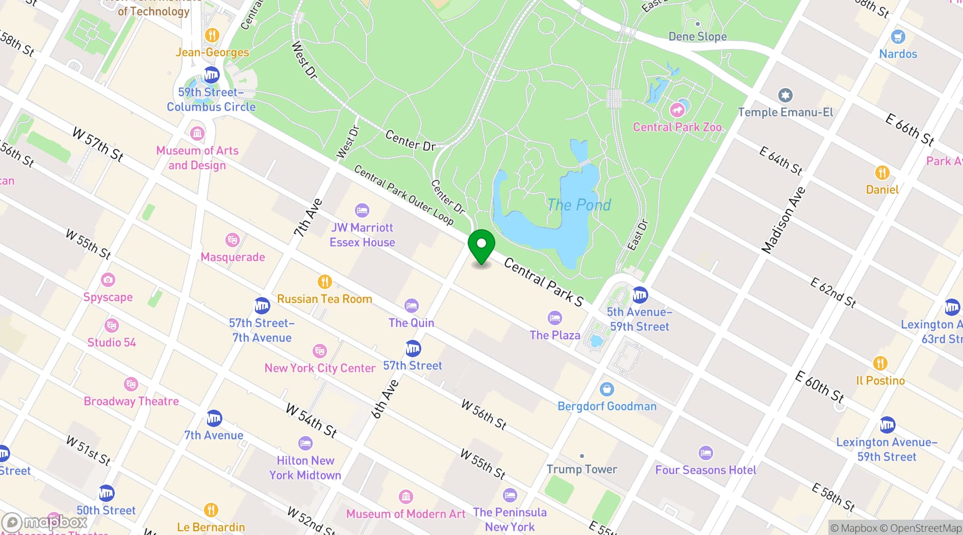 Map showing Park Central Hotel