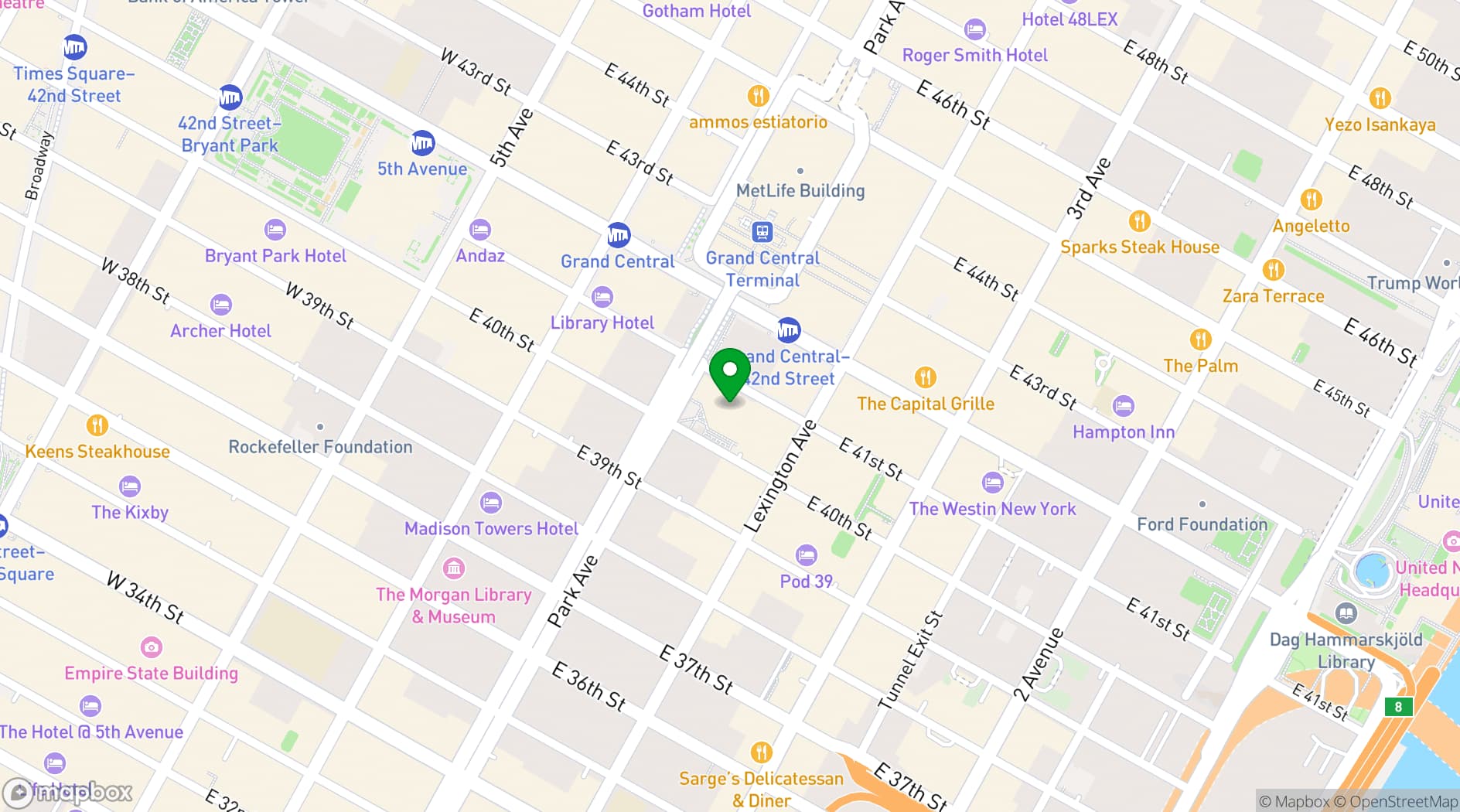Map showing AKC Museum of the Dog