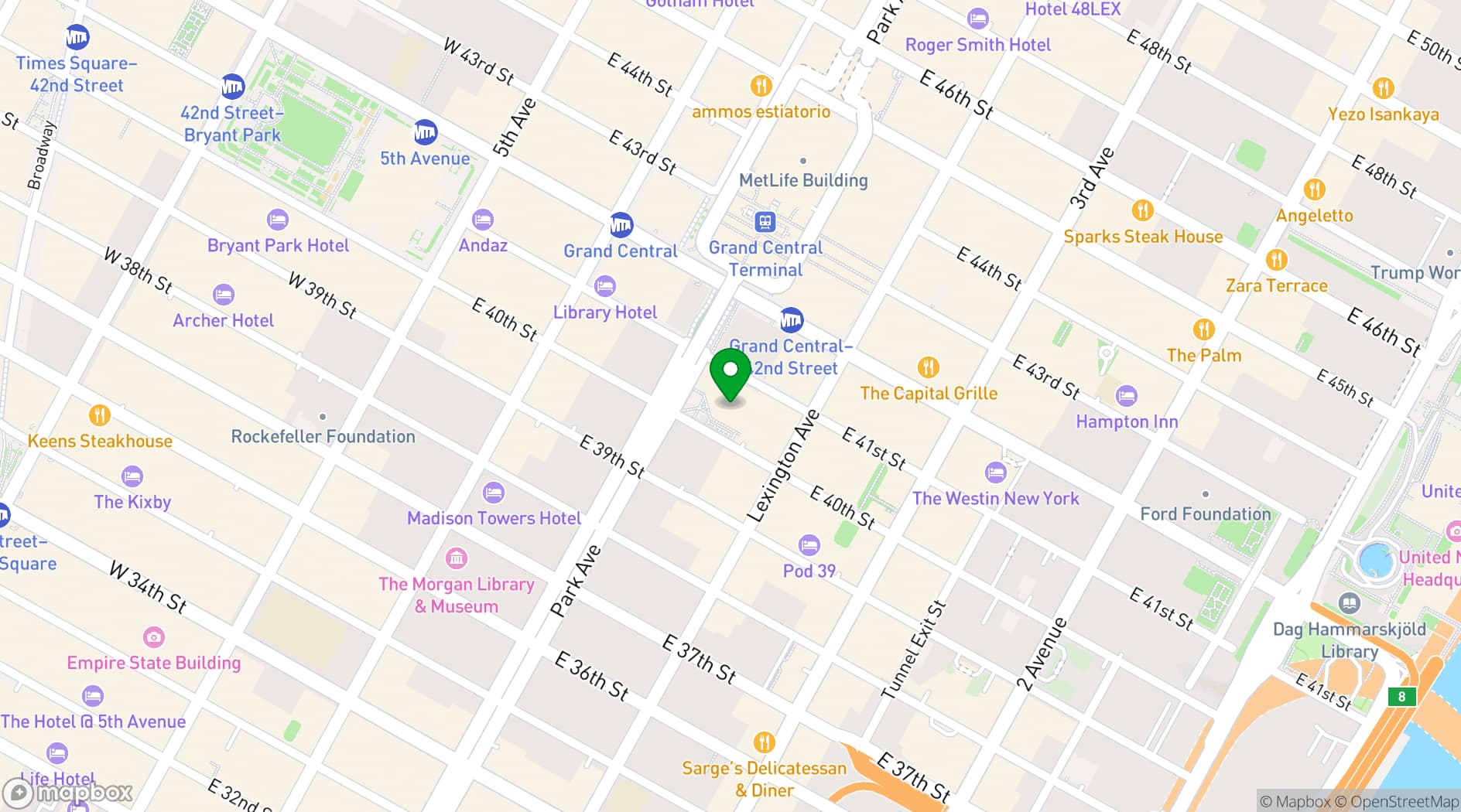 Map showing The AKC Museum of the Dog