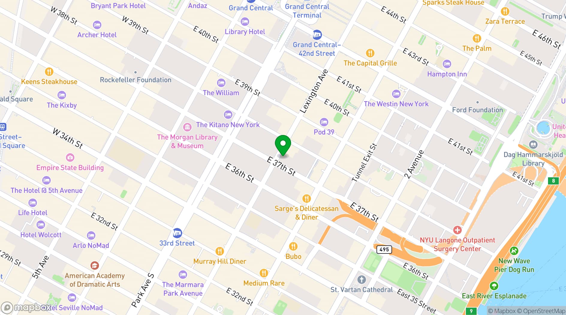 Map showing Vintage Green