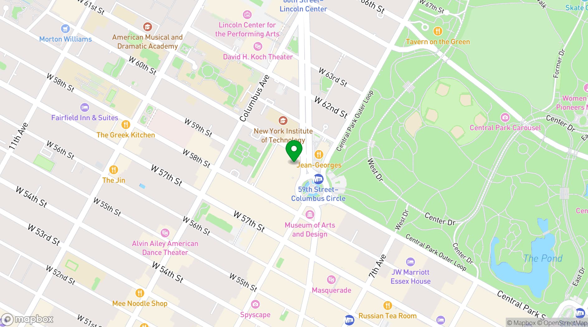 Map showing Rose Theater
