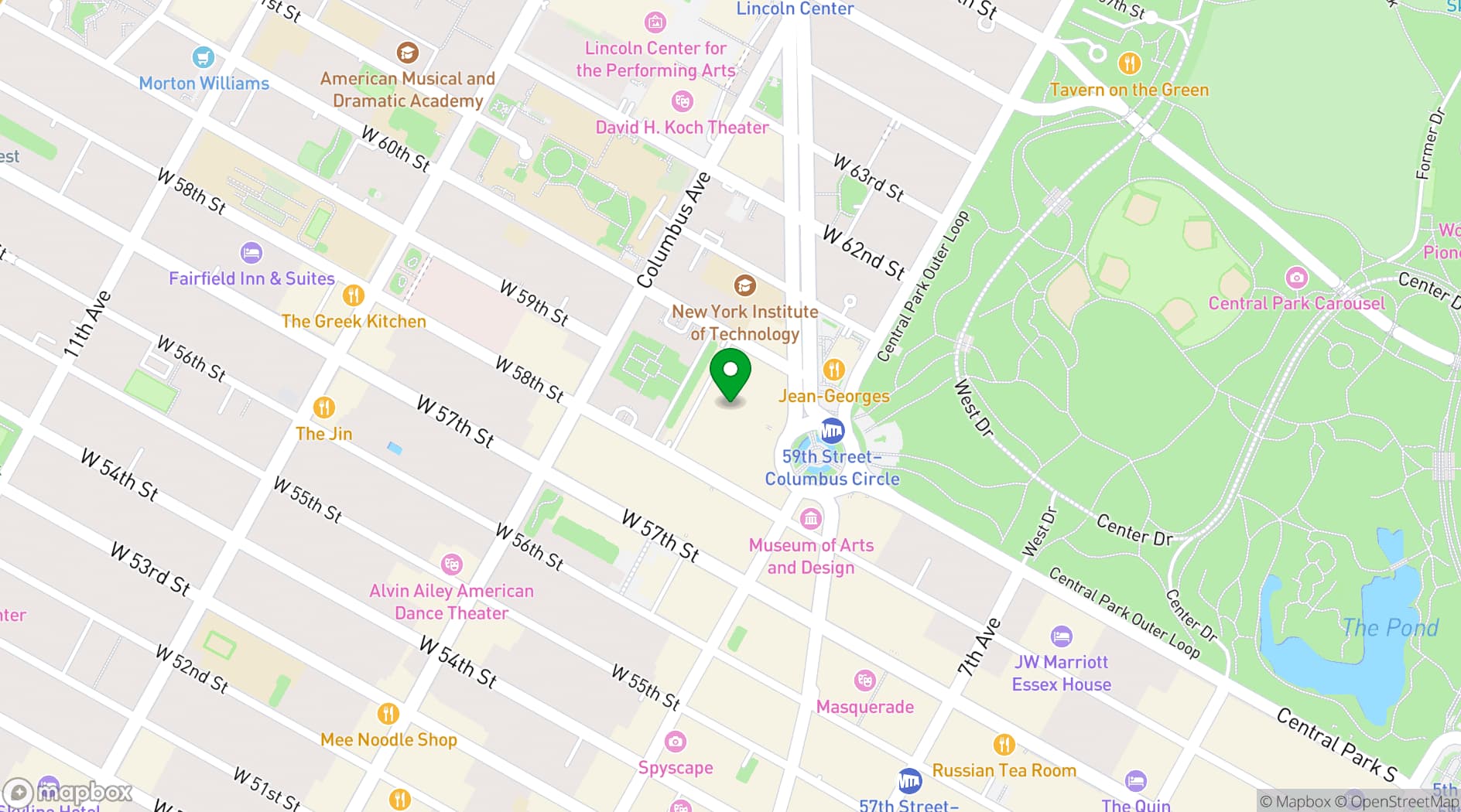 Map showing Ascent Lounge