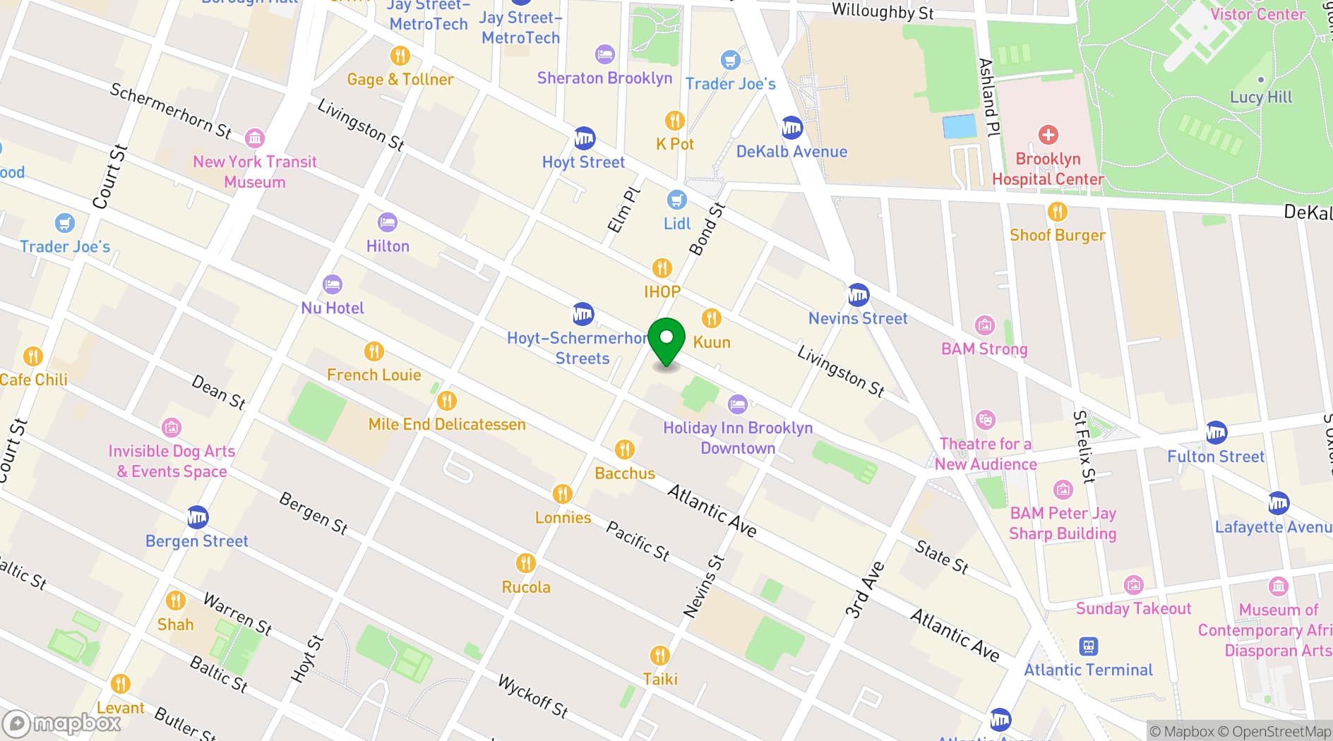 Map showing Ace Hotel Brooklyn