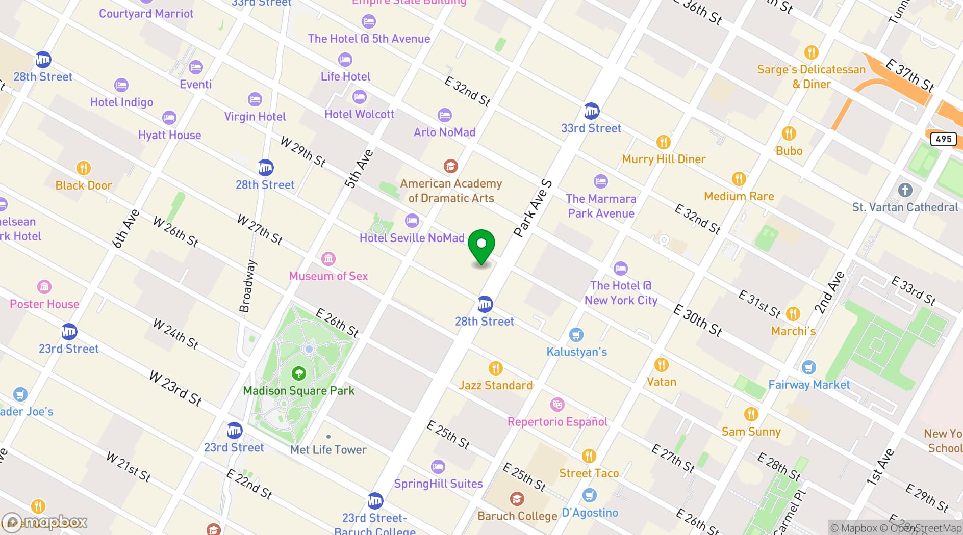 Map showing Royalton Park Avenue