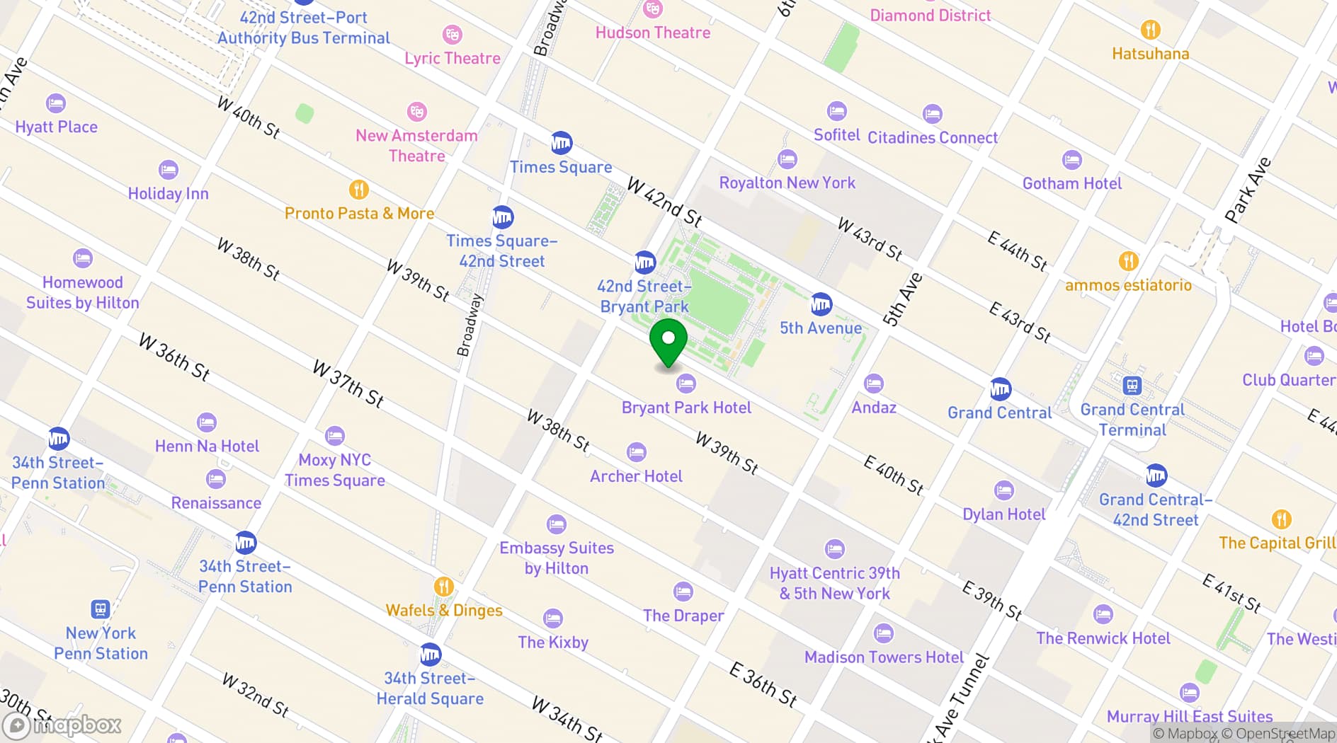 Map showing GH Venues