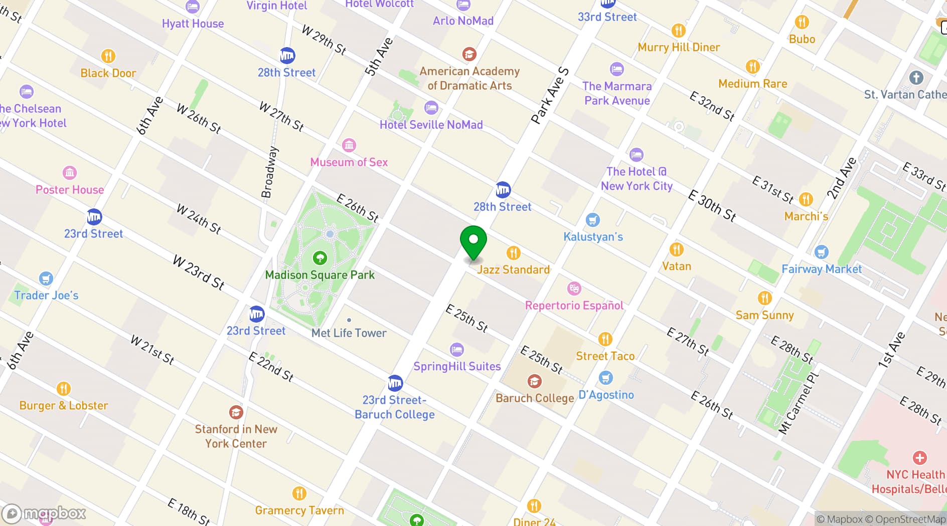 Map showing Hotel Giraffe