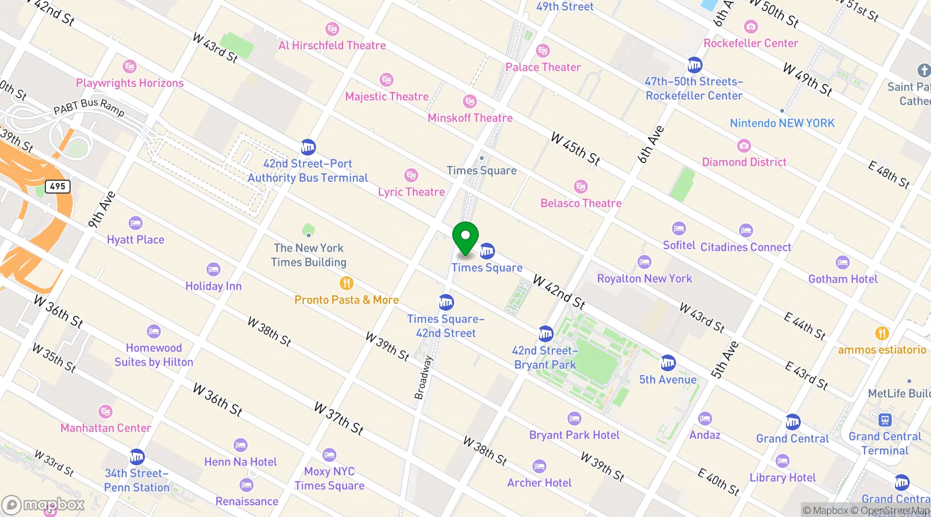 Map showing  The Knickerbocker