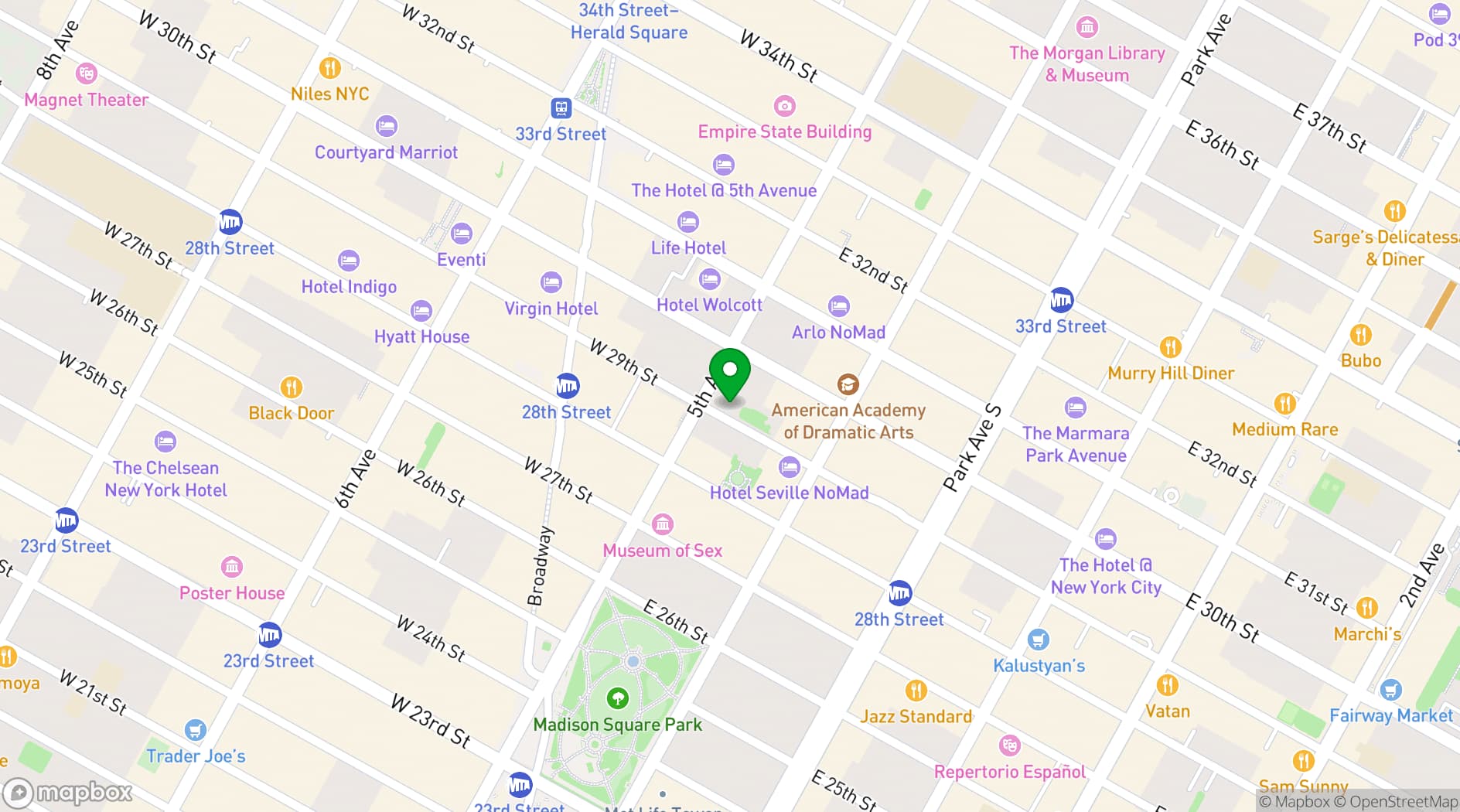 Map showing Midtown Loft