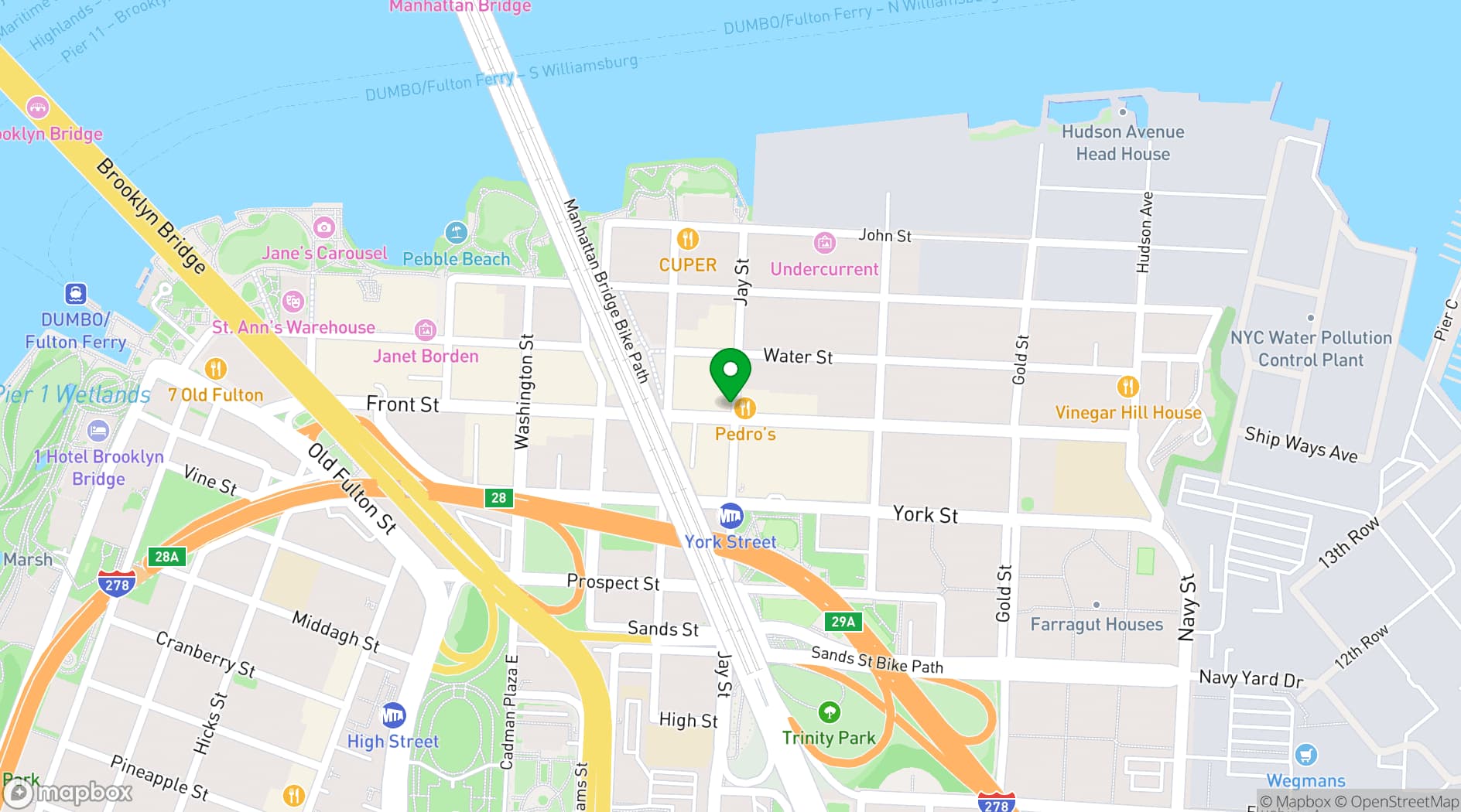 Map showing The Dumbo Loft