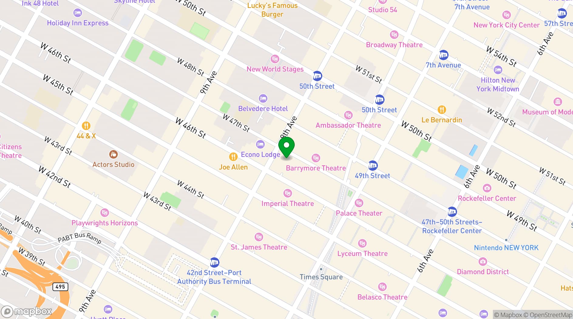 Map showing The Mean Fiddler