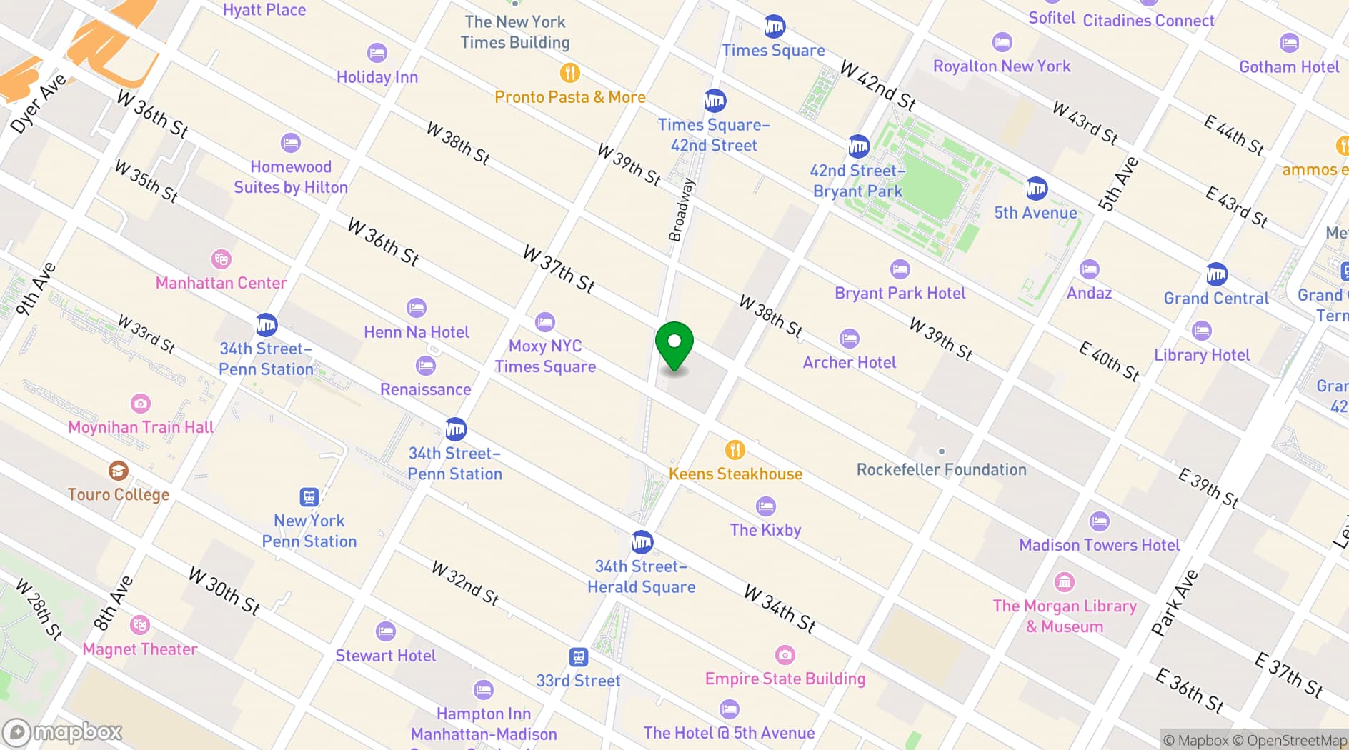 Map showing Gotham Hall