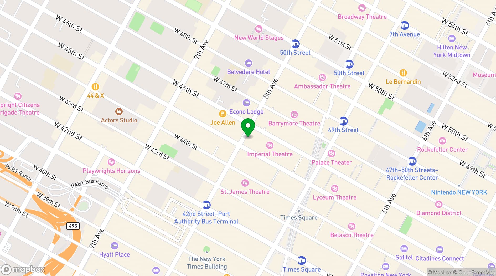 Map showing Playwright Celtic Pub