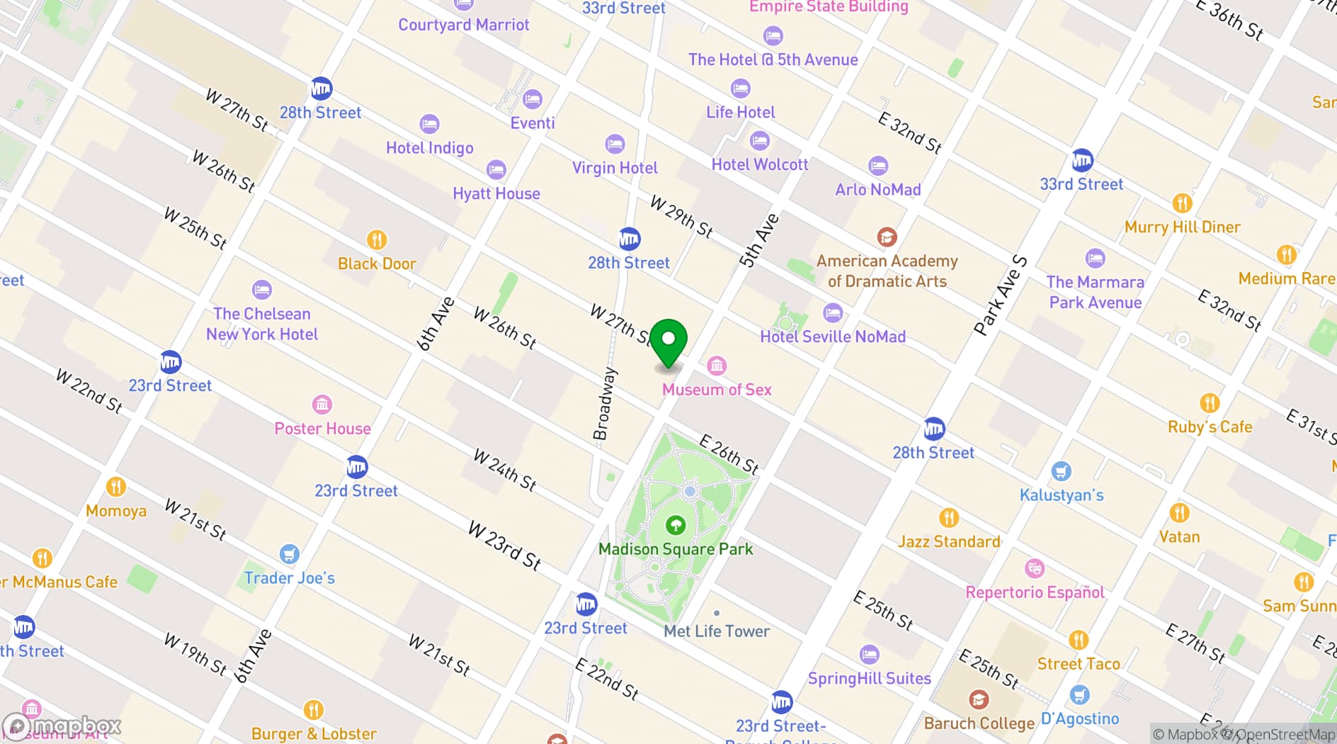 Map showing 230 Fifth
