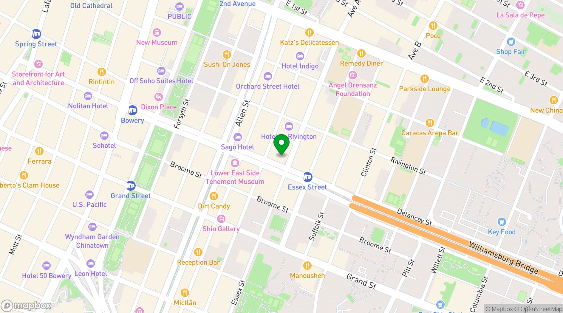 Map showing Sour Mouse NYC