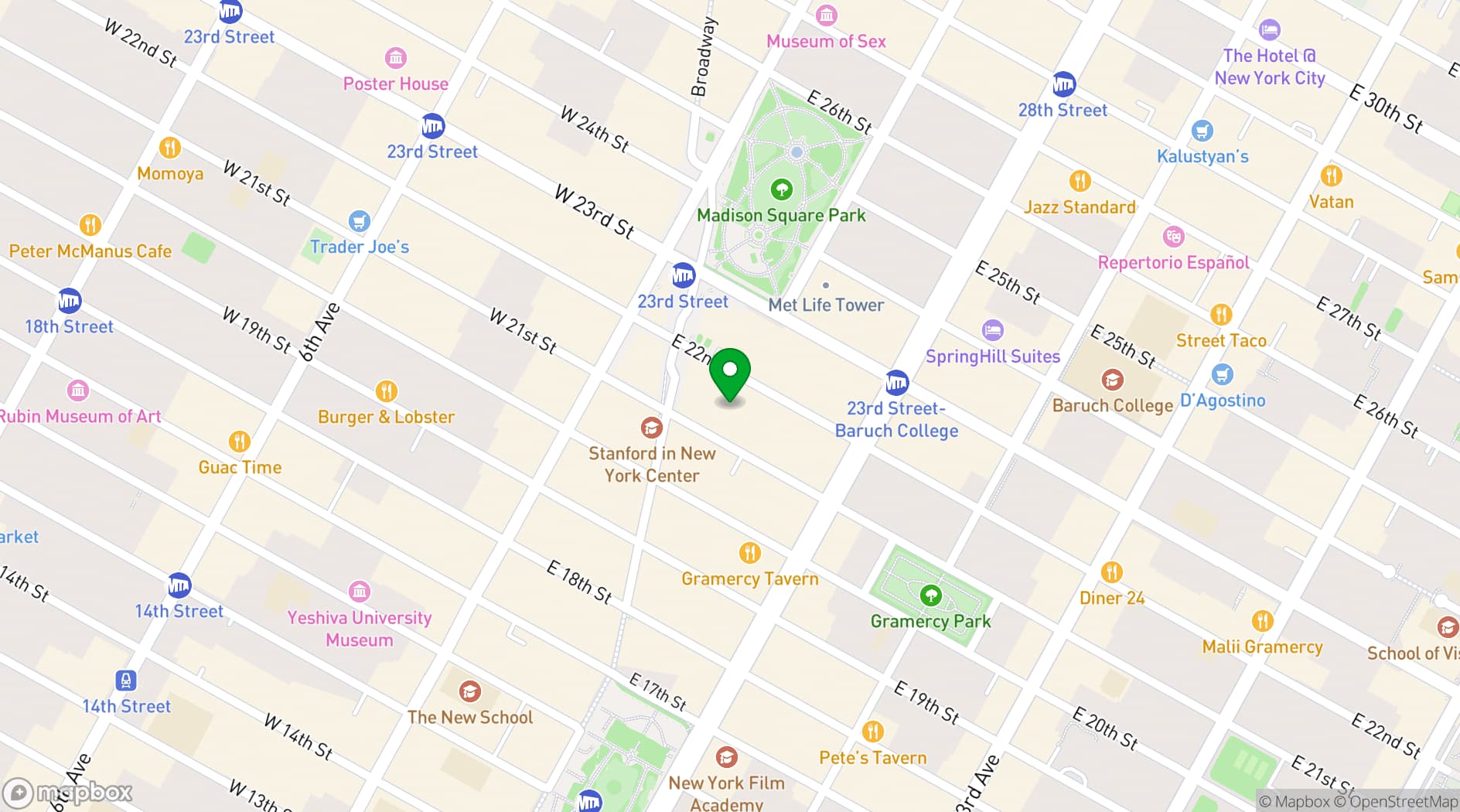 Map showing Union Square Loft