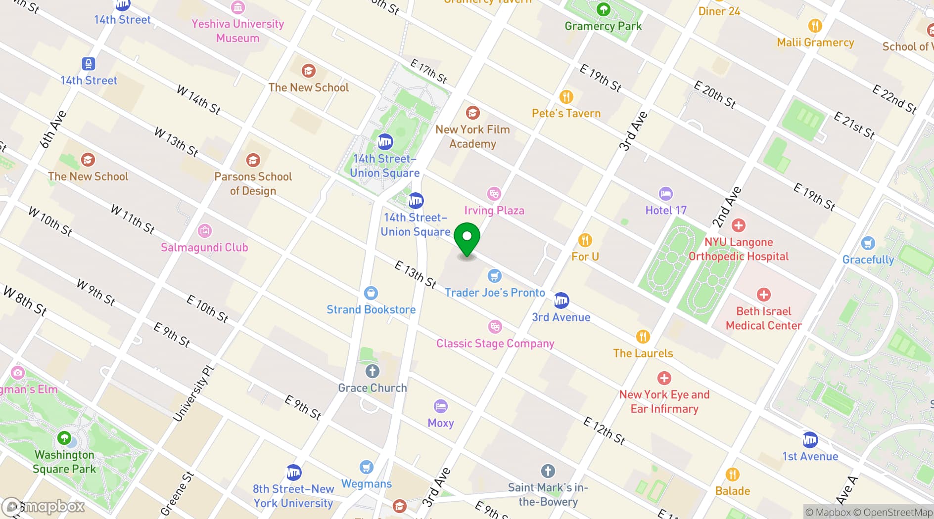 Map showing Civic Hall