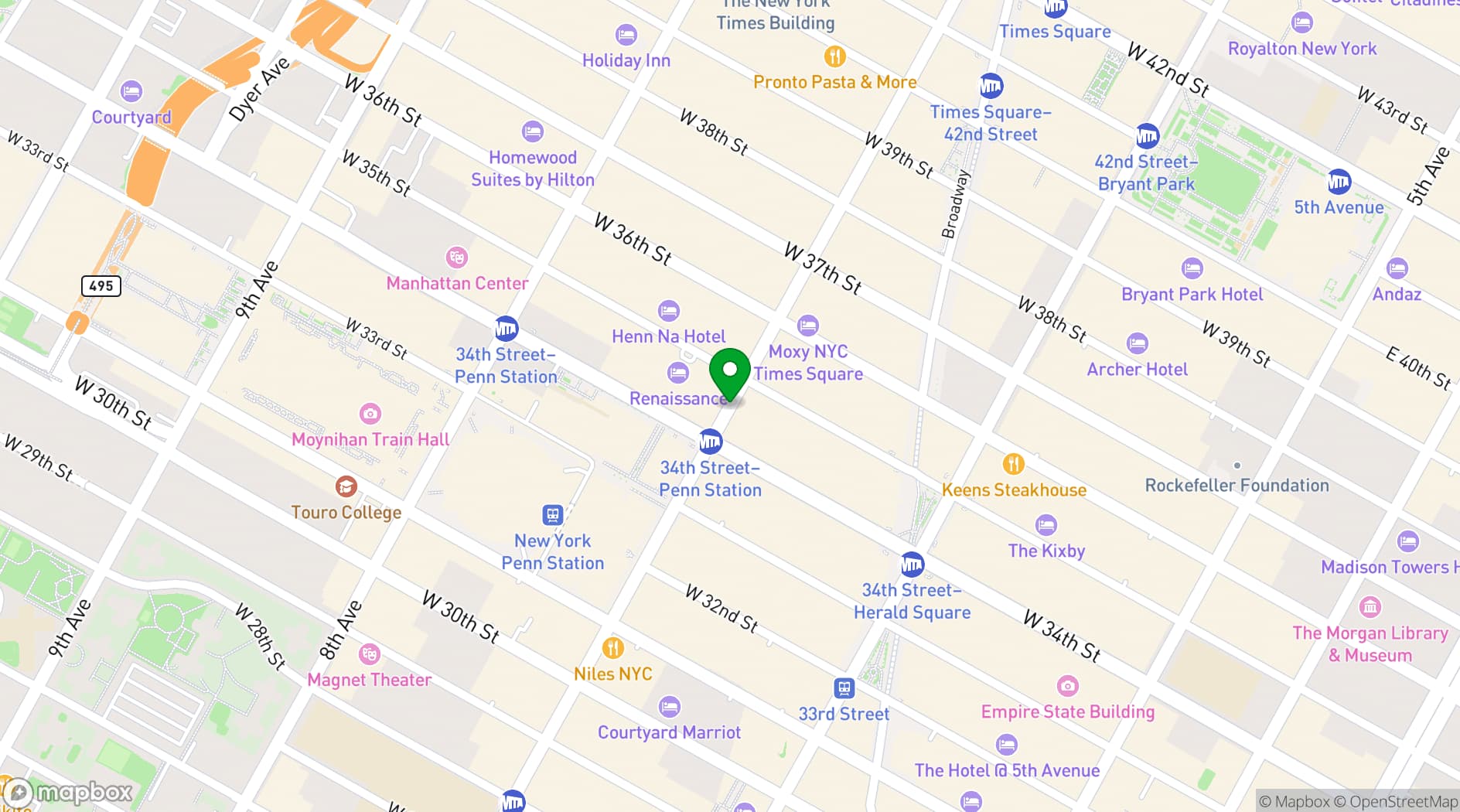 Map showing etc venue at 810 Seventh Ave