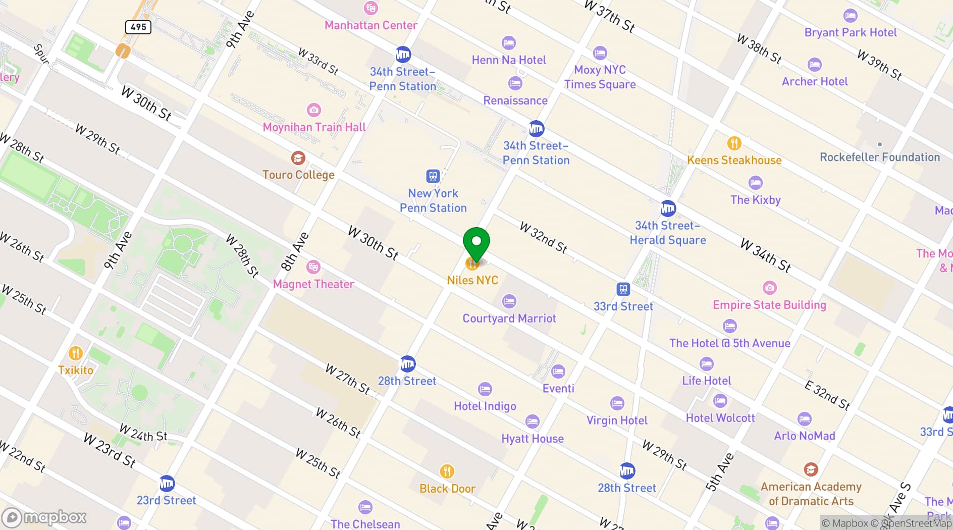 Map showing Stewart Hotel