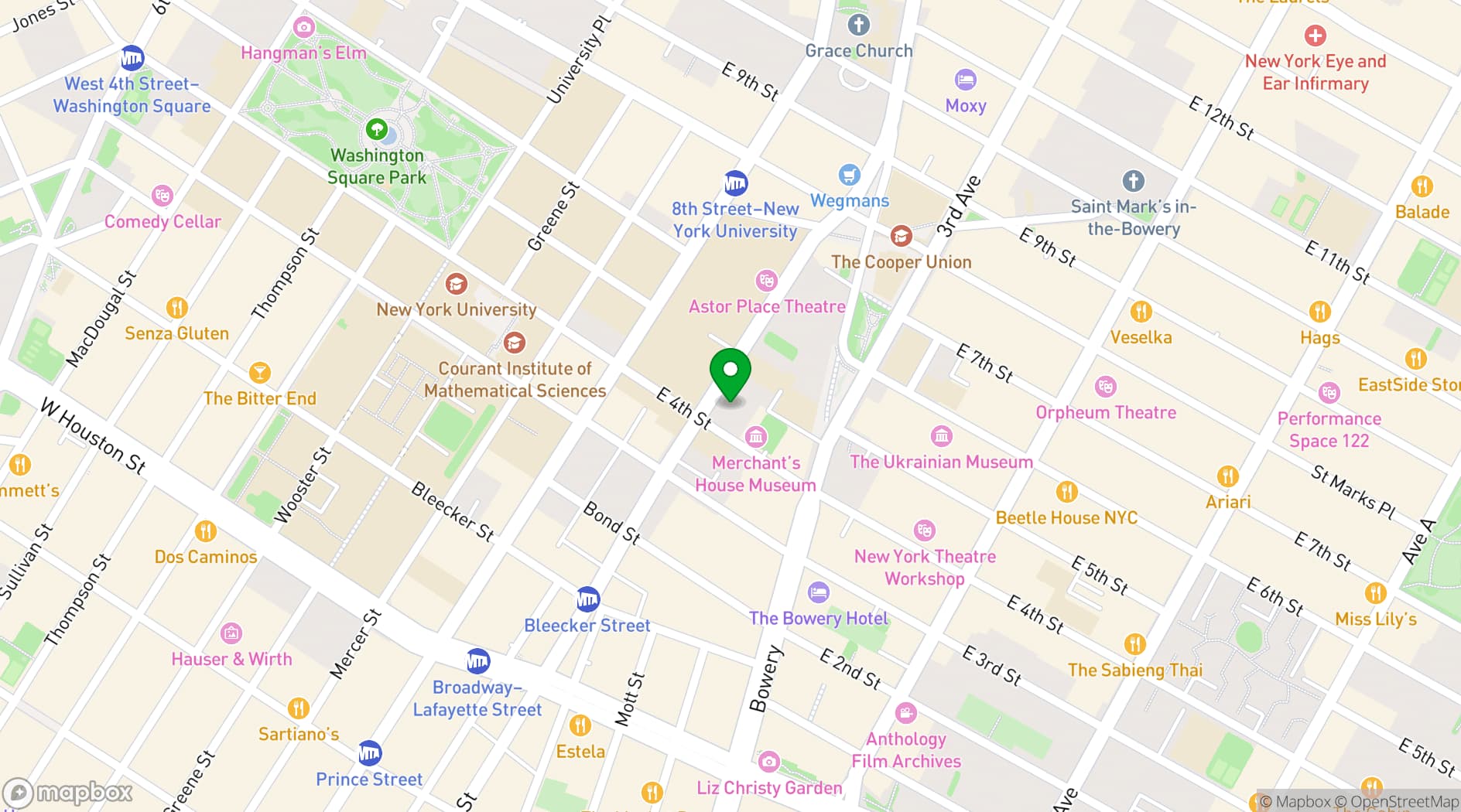 Map showing 399 Lafayette