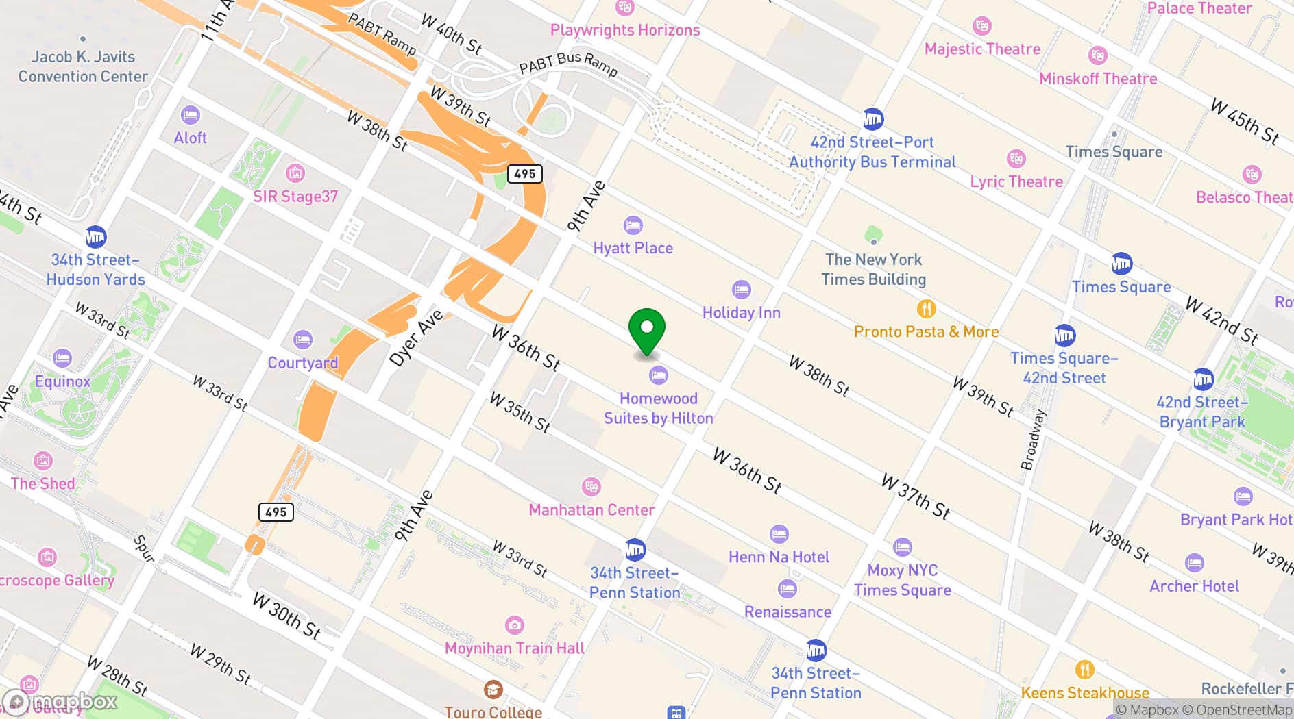 Map showing EPA Dance Studio