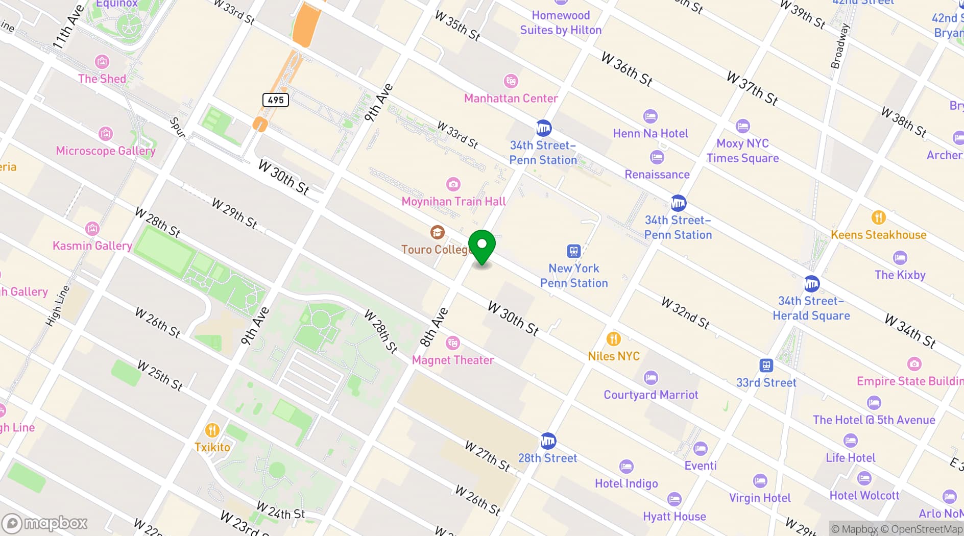 Map showing Ballroom Hub